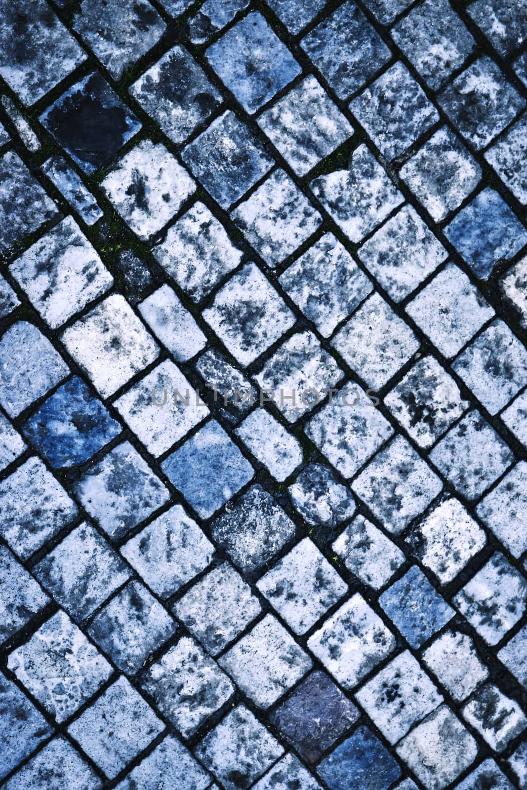 blue colored stone paving blocks by Ahojdoma
