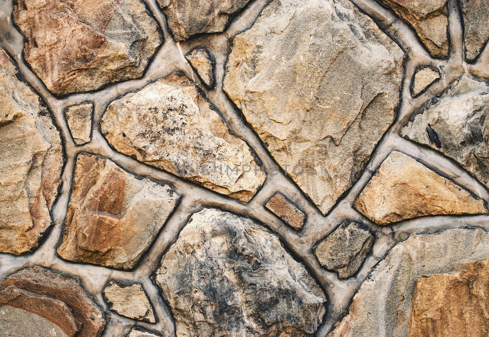 background or texture old stone pavement mosaic