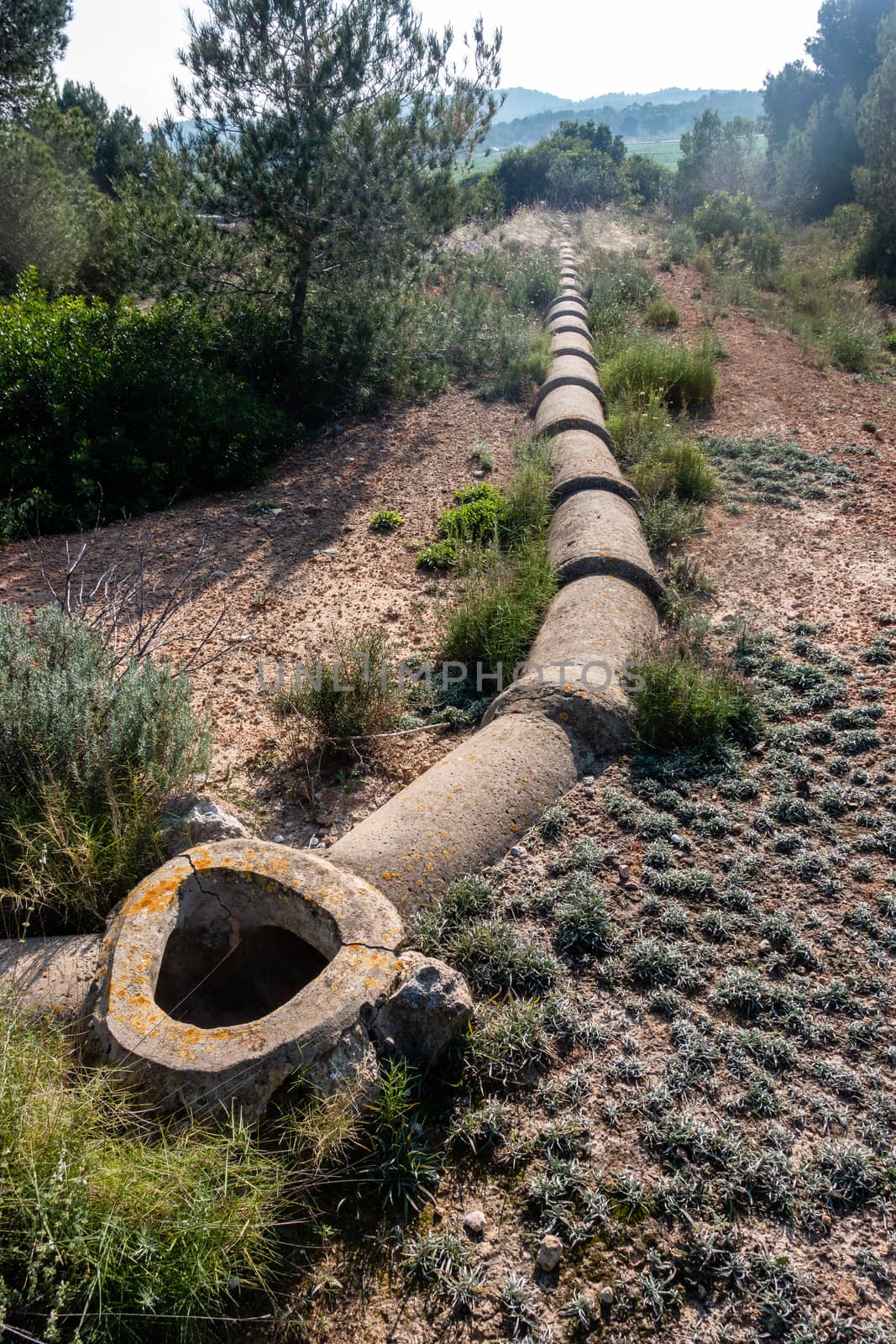 old disused pipework on spanish waste land