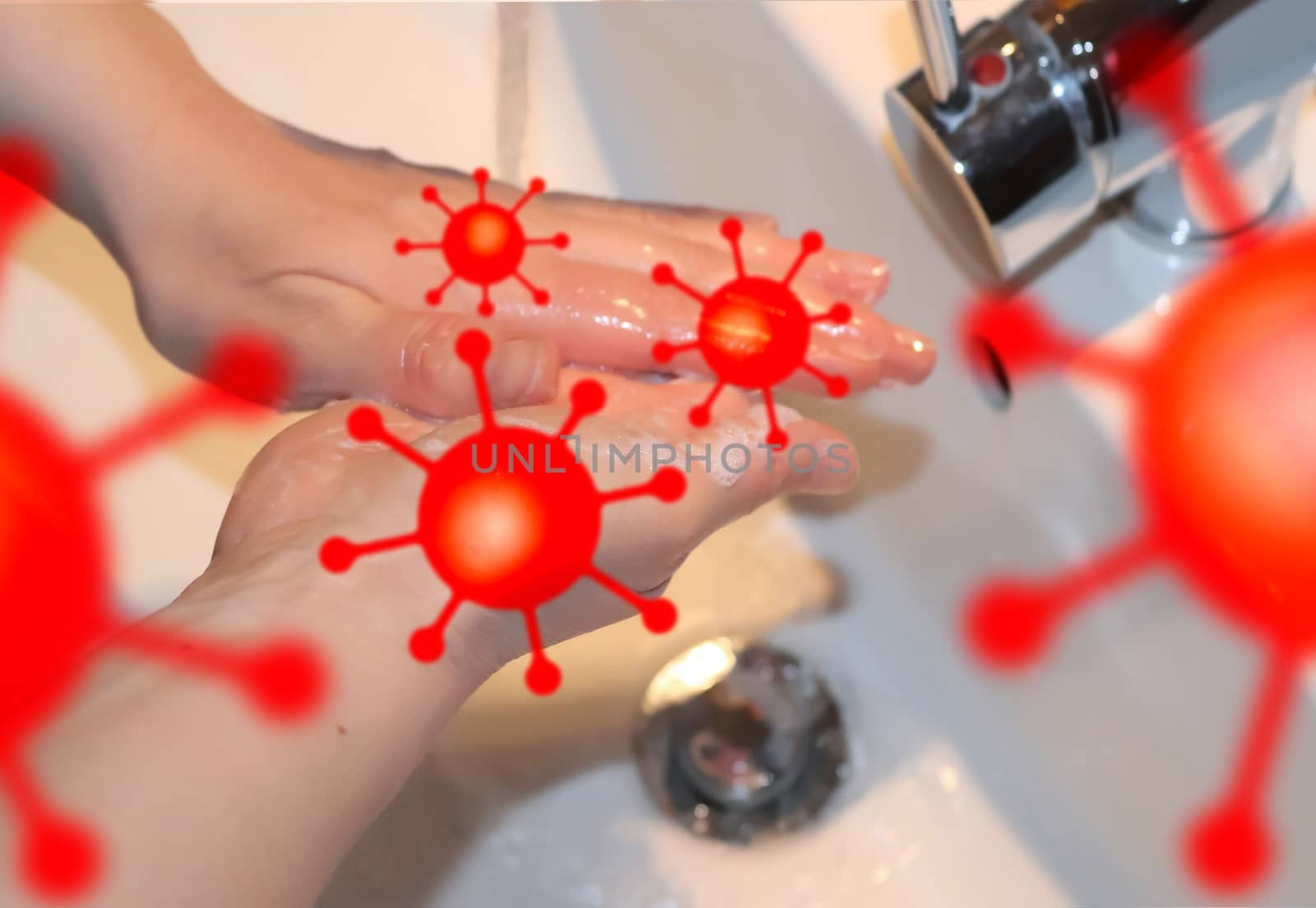 Cleaning and washing hands with soap prevention for outbreak of coronavirus 2019-ncov