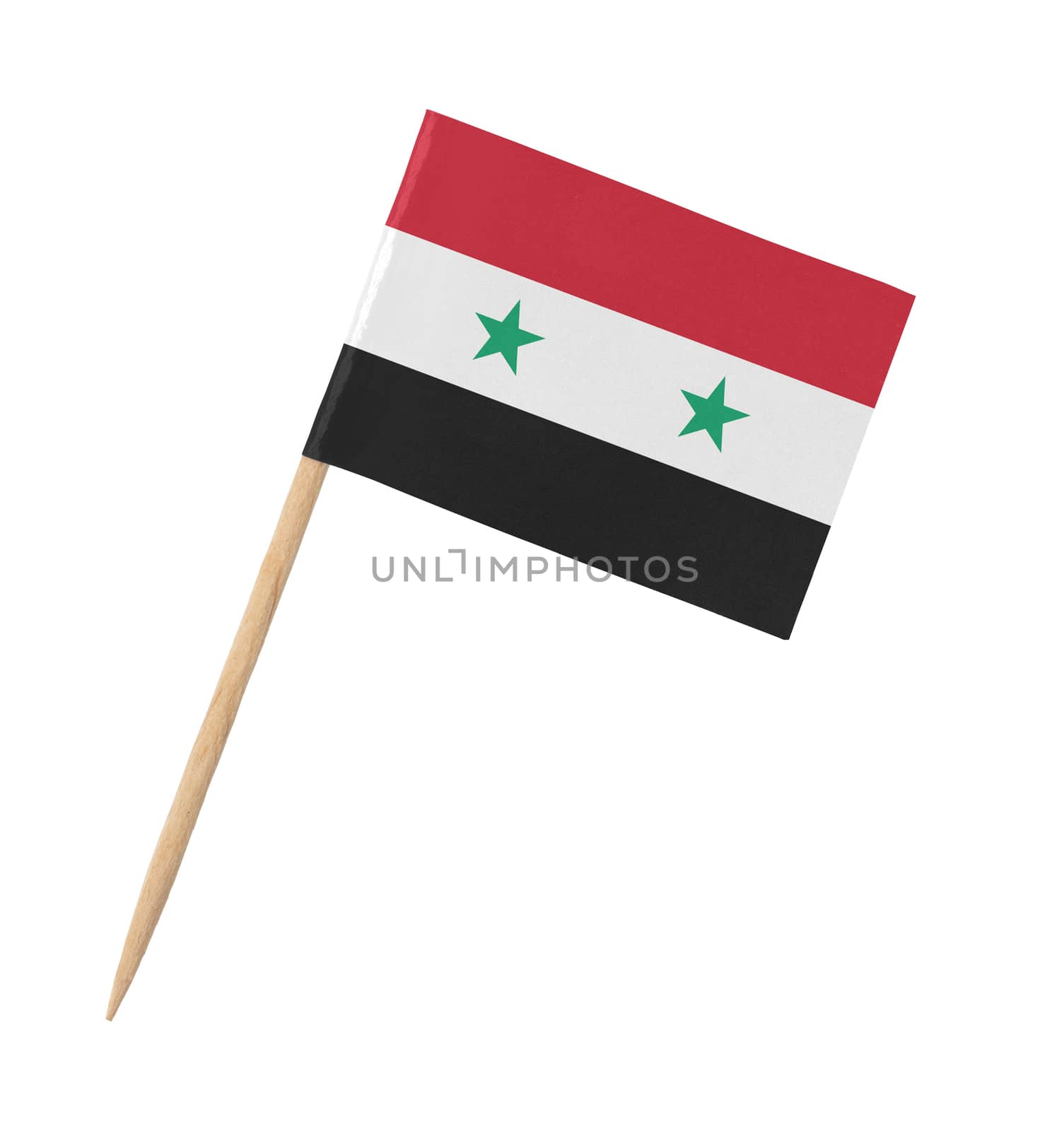 Small paper Syrian flag on wooden stick by michaklootwijk