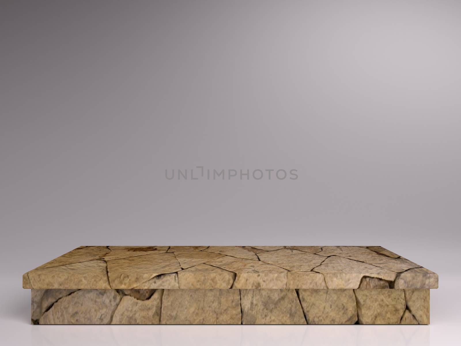 Pedestal Front View minimal podium modern space object clean simple design white 3d render stone light masonry