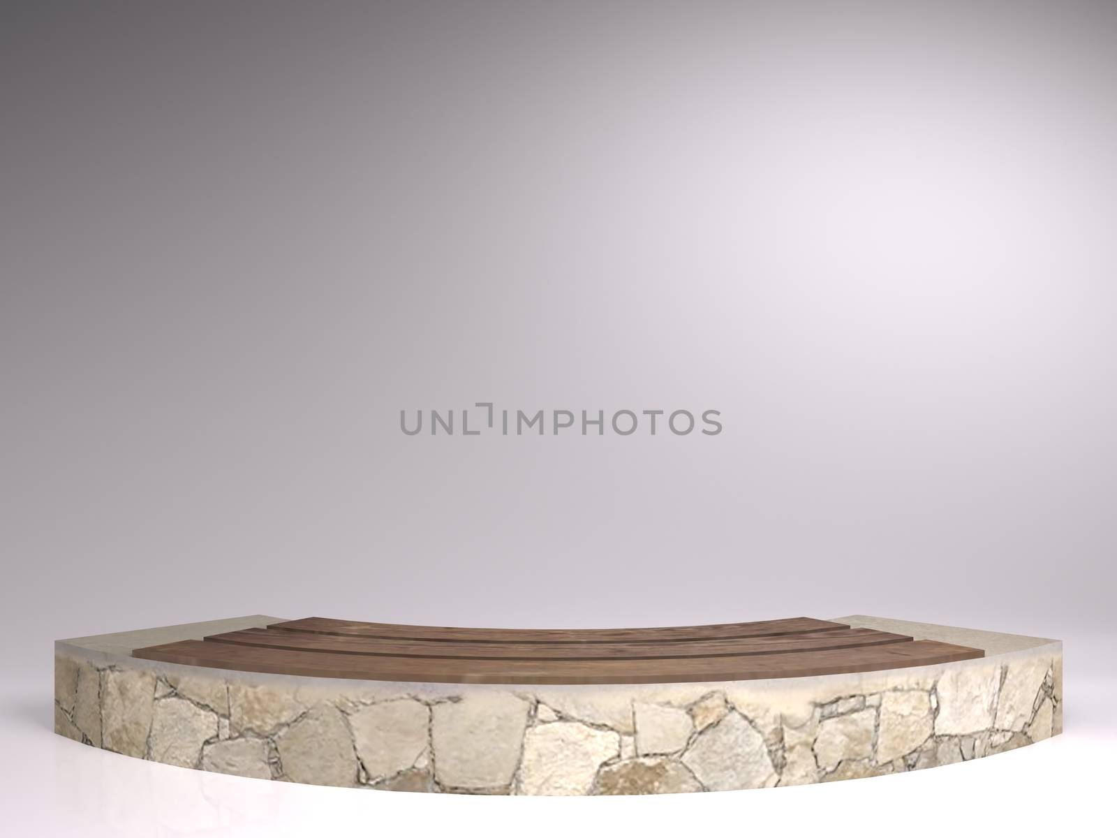 Background for cosmetic product branding, identity and packaging inspiration. light masonry podium with tan color background. 3d rendering illustration. by Vassiliy