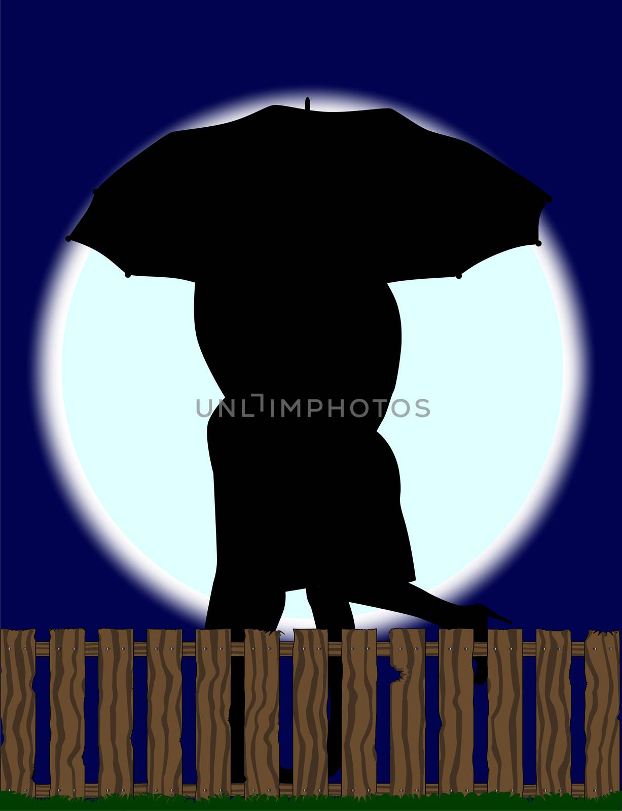 Lovers Silhouette Against the Moon by Bigalbaloo