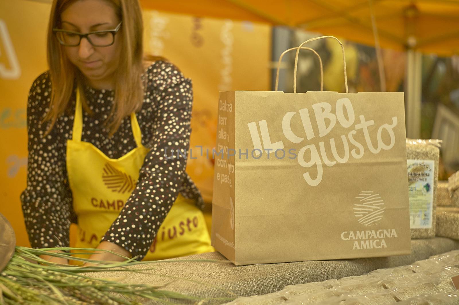 ROVIGO, ITALY 24 MARCH 2020: Fruit and vegetable market organized by Coldiretti and Campagna Amica association