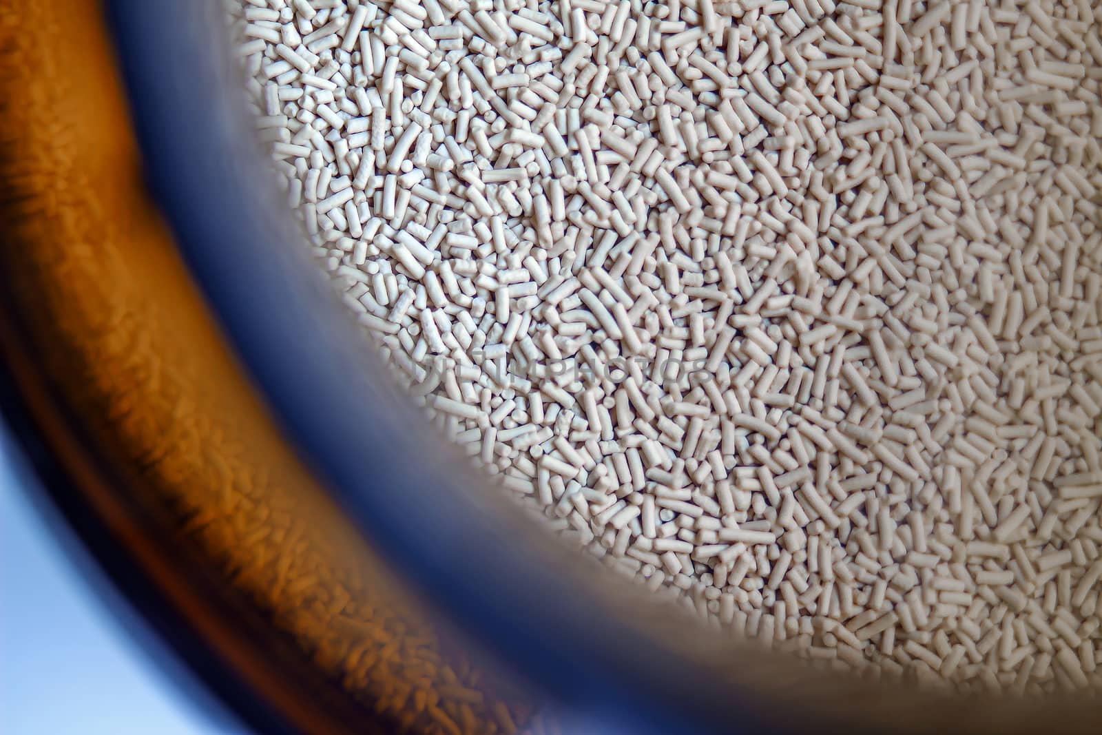 A top macro view of baking yeast container
