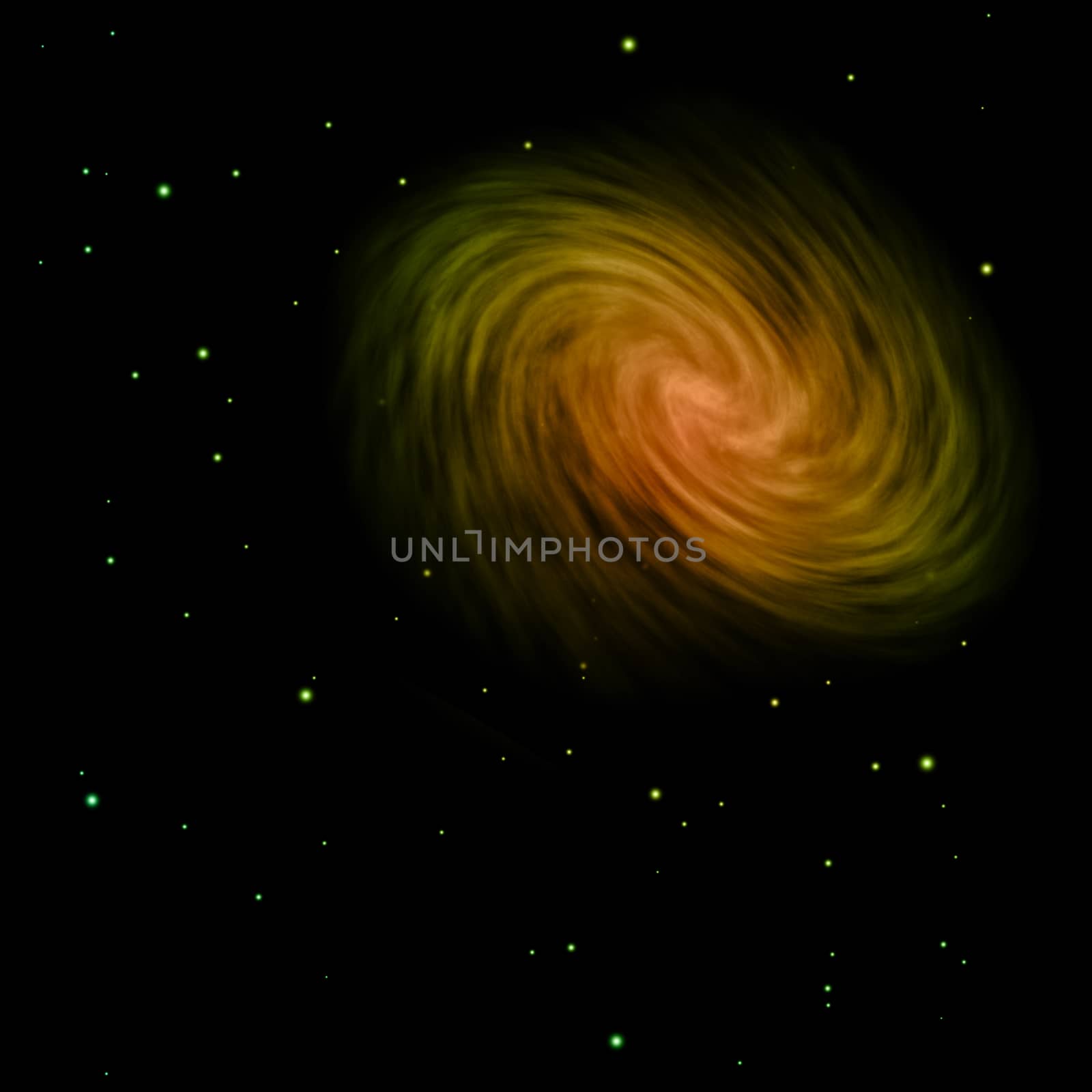 Stars and spiral galaxy in a free space. "Elements of this image furnished by NASA".