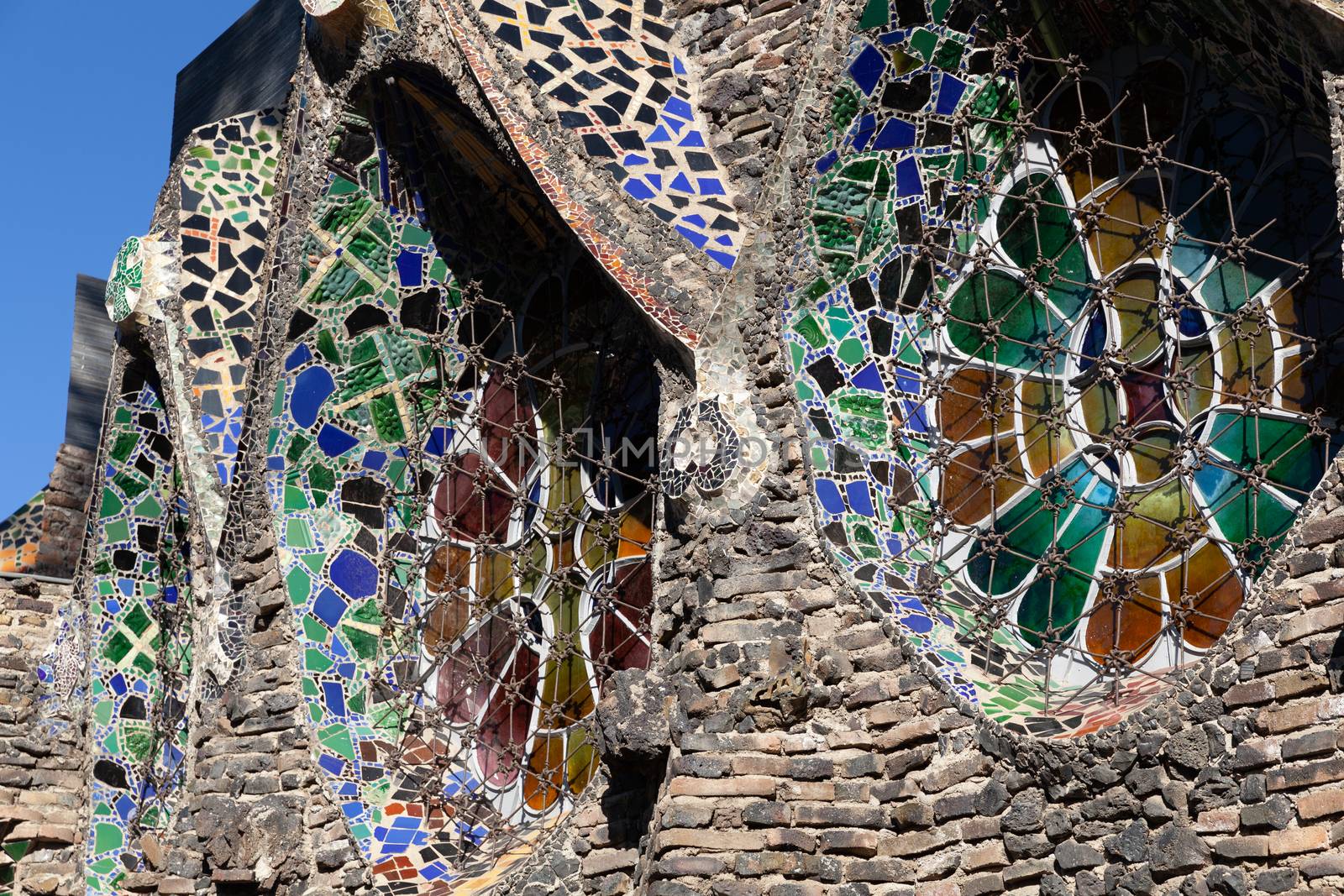 Santa Coloma de Cervello, Spain - 15 January 2019: Church of Colonia Guell