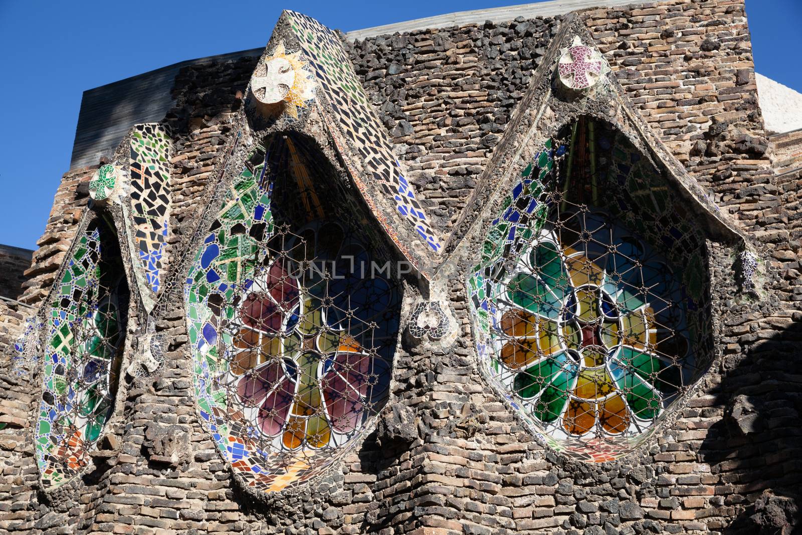 Santa Coloma de Cervello, Spain - 15 January 2019: Church of Colonia Guell