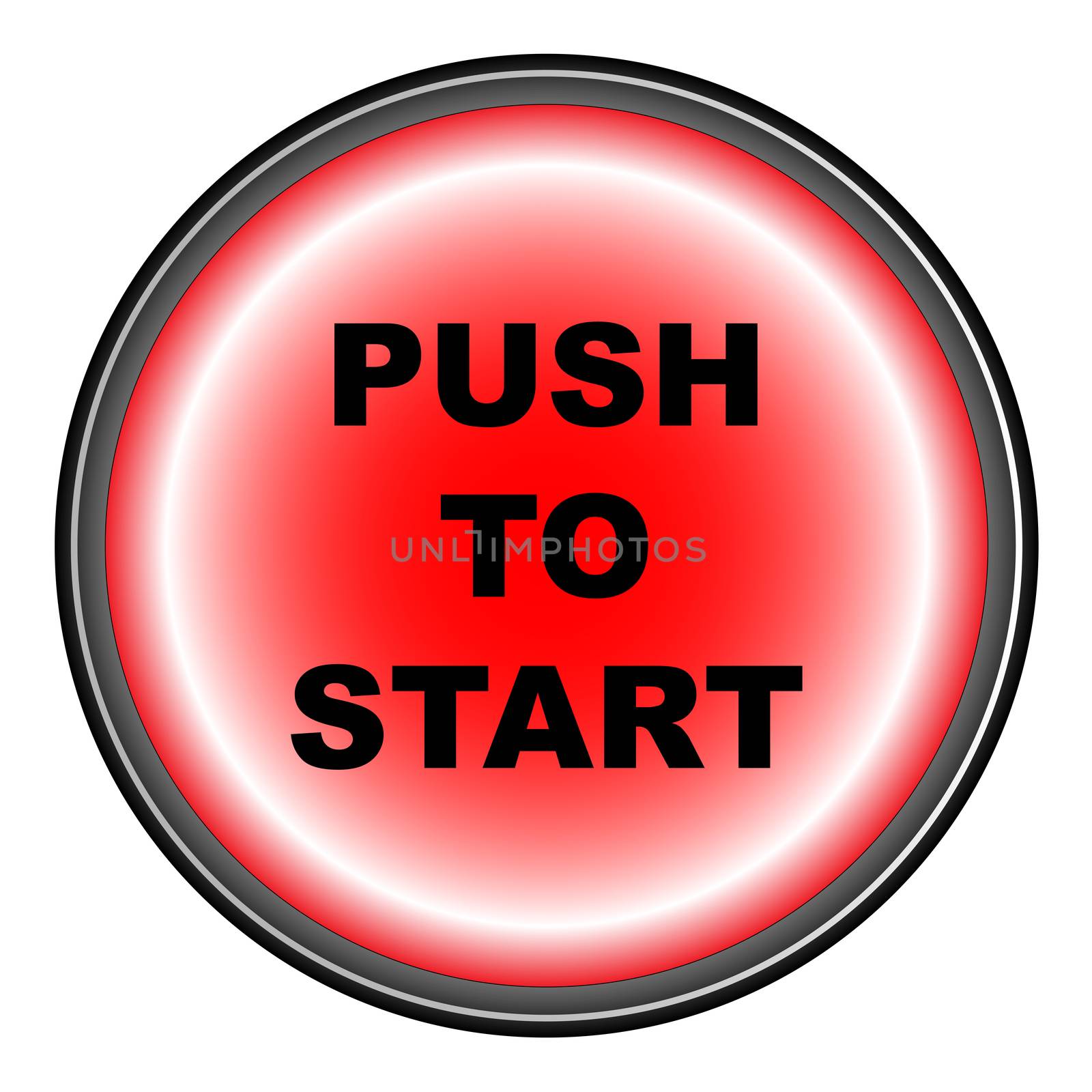 A 'push to start' button as found on machinery and some automobiles.