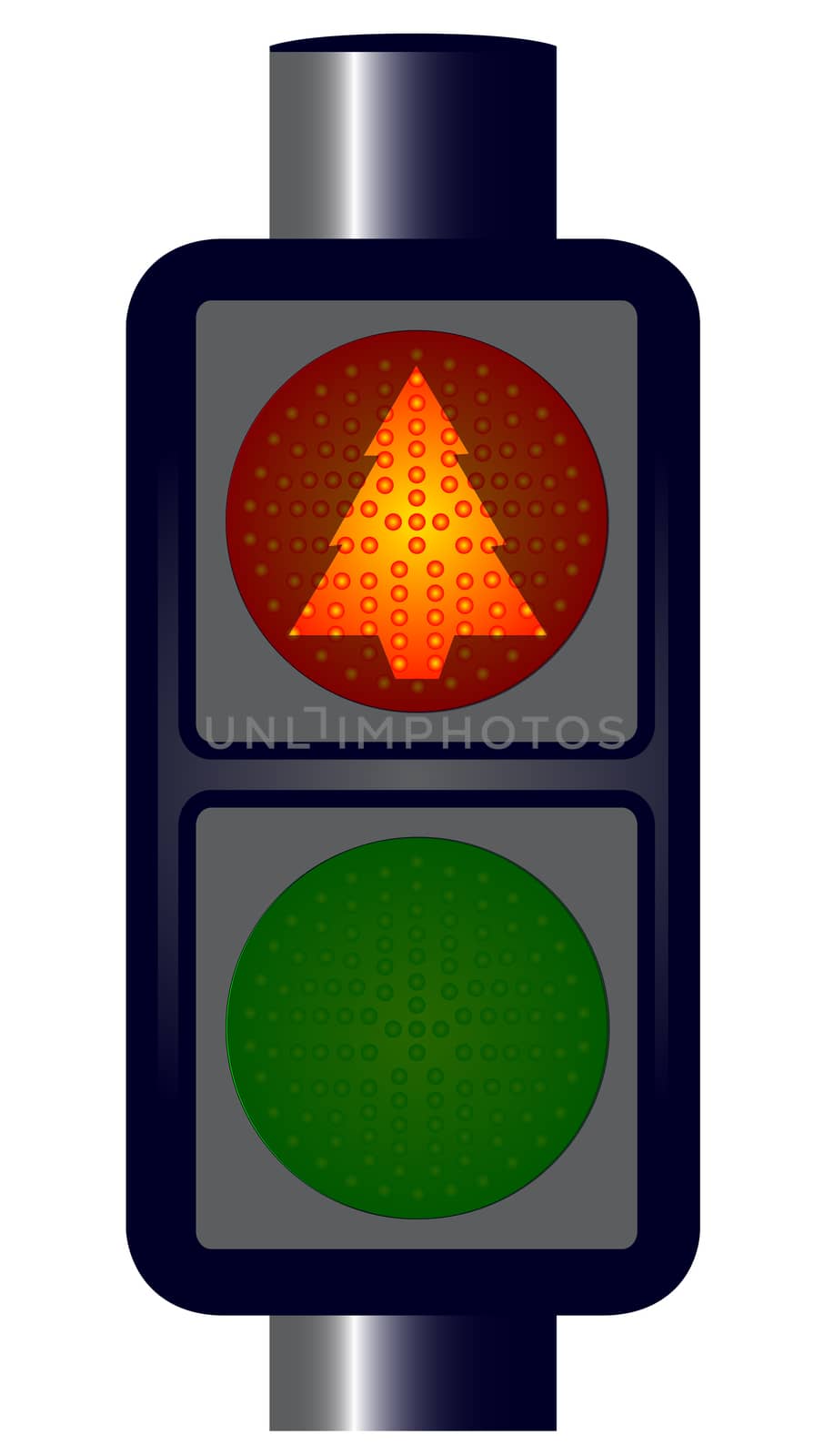 Spoof red Christmas Tree Traffic Lights isolated.