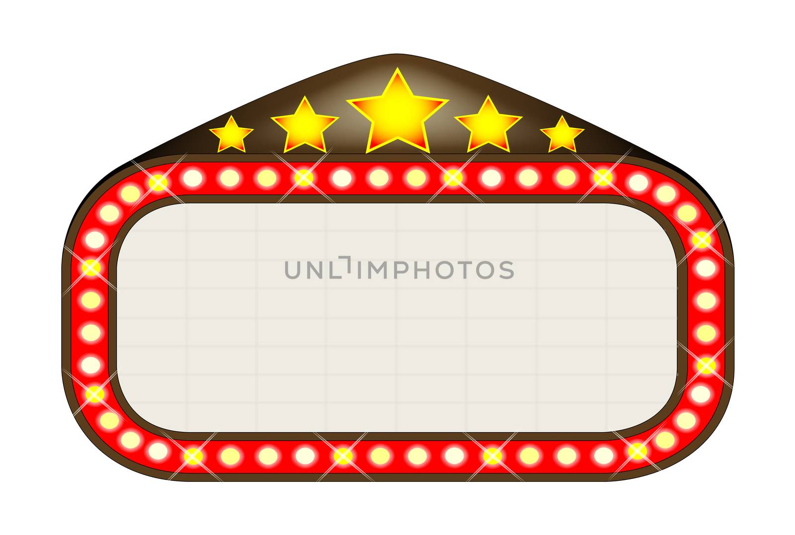 A blank movie theatre or theatre marquee.