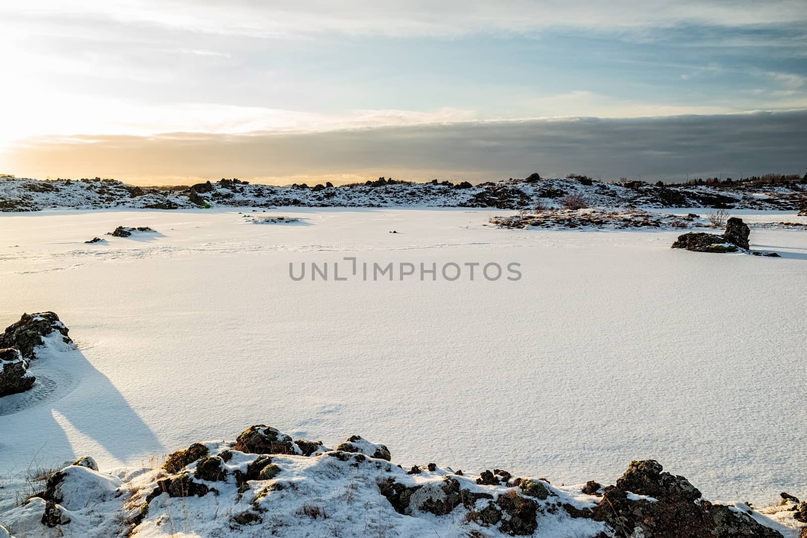 Iced lake in Gardabaer, Iceland by LuigiMorbidelli