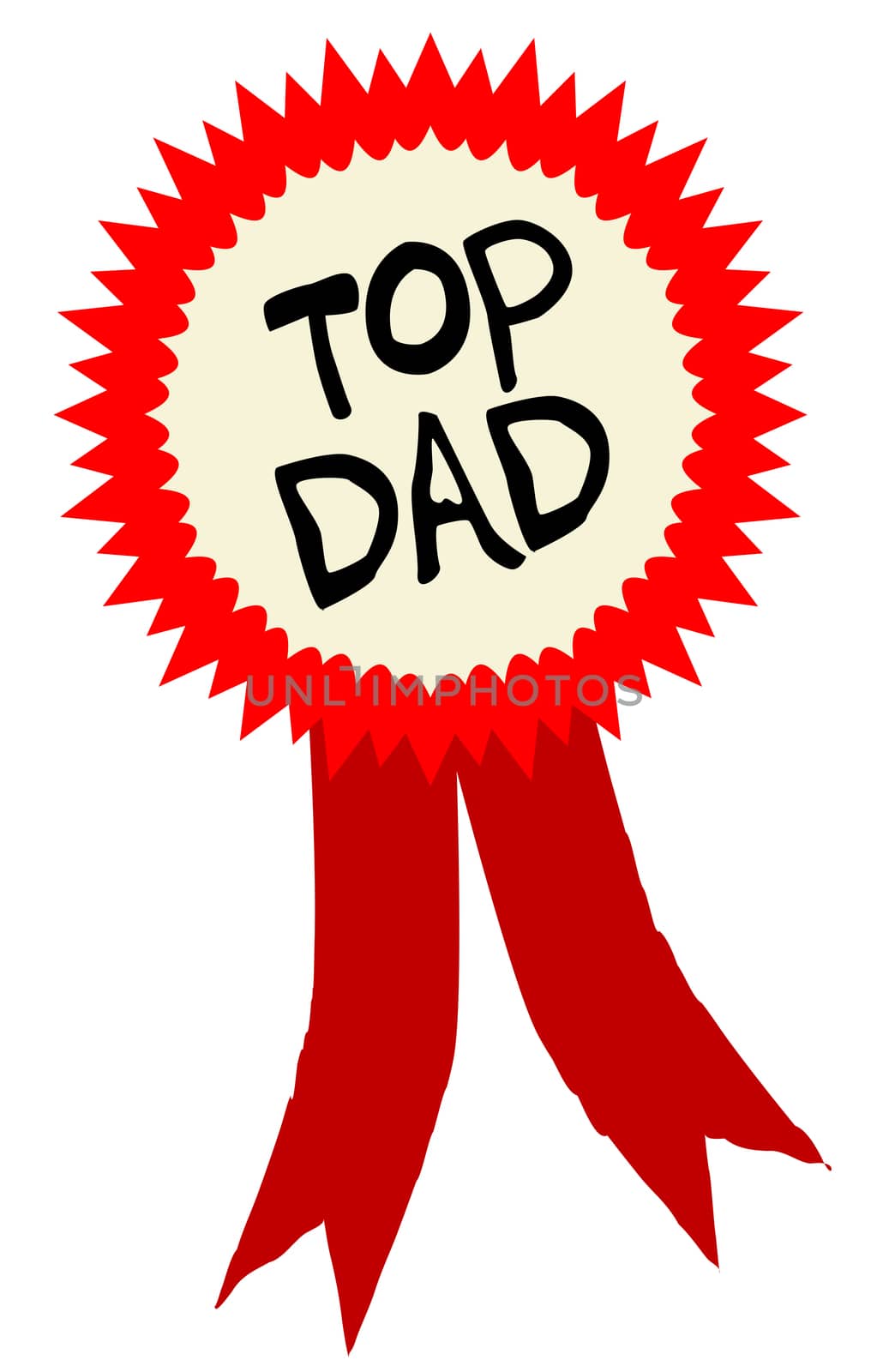 A best dad rosette over a white background.