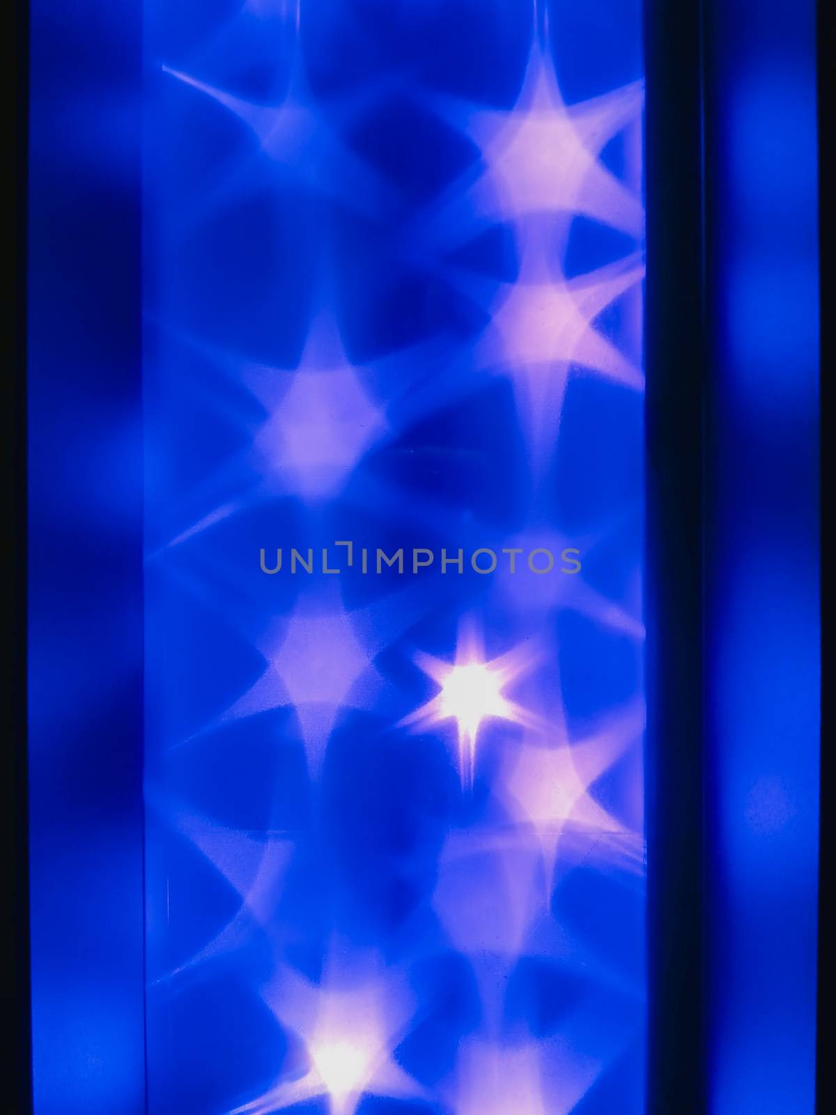 Background of Stairy blue lamp in metal cage by Wierzchu