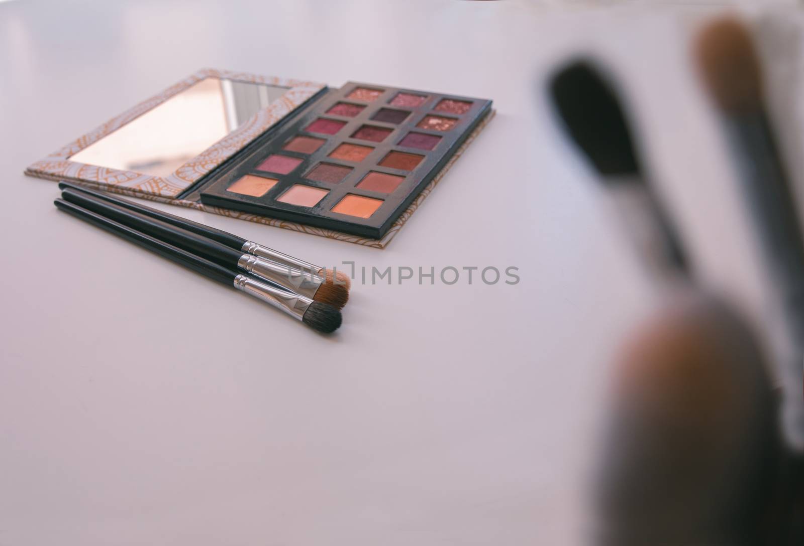 Makeup cosmetics tools background  by tadeush89