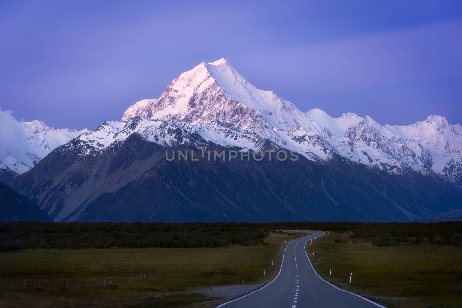 Mountain Glacier in Southern Alps, New Zealand 4k image.