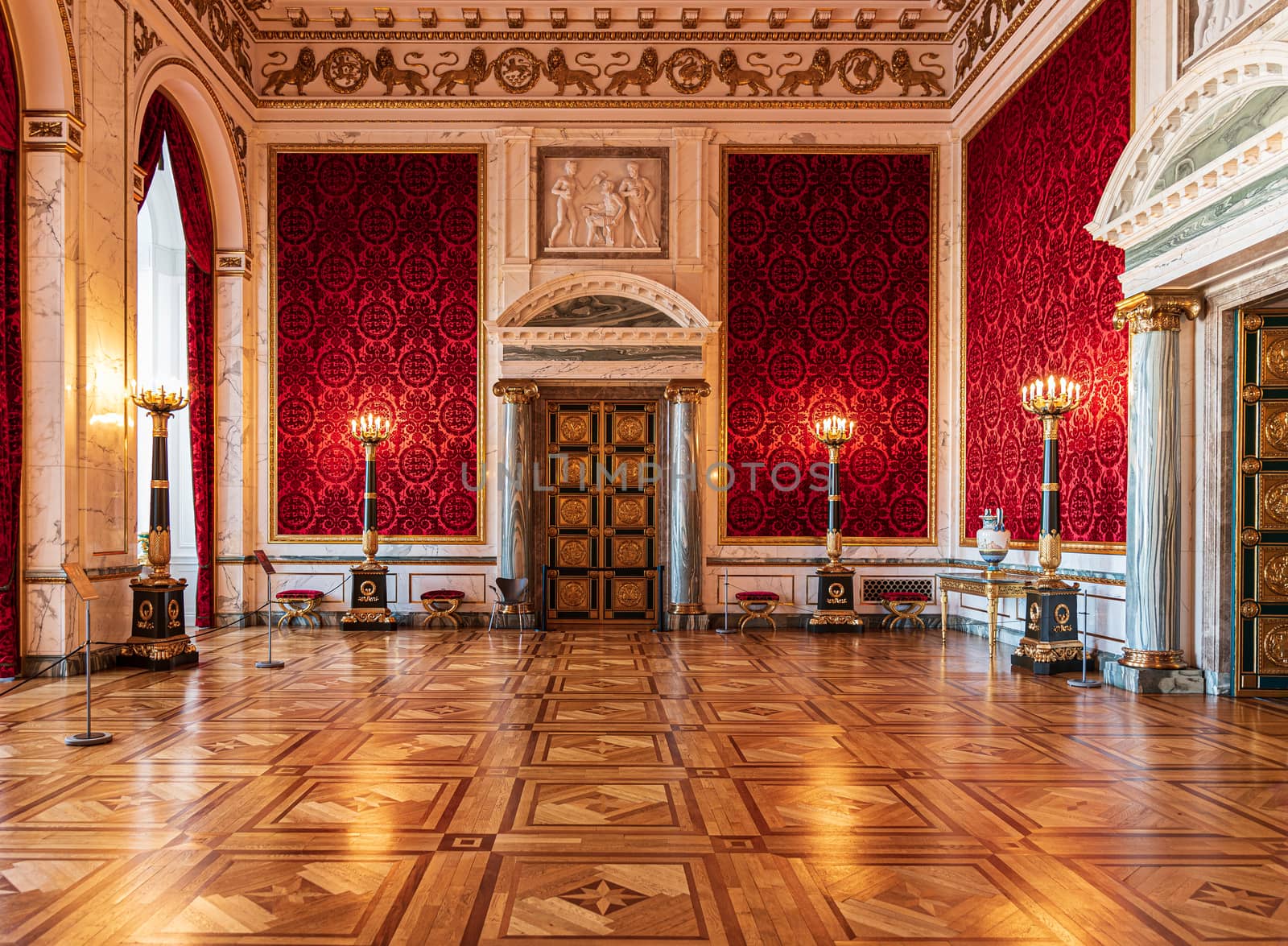 Interiors of royal halls in Christiansborg Palace in Copenhagen, by brambillasimone