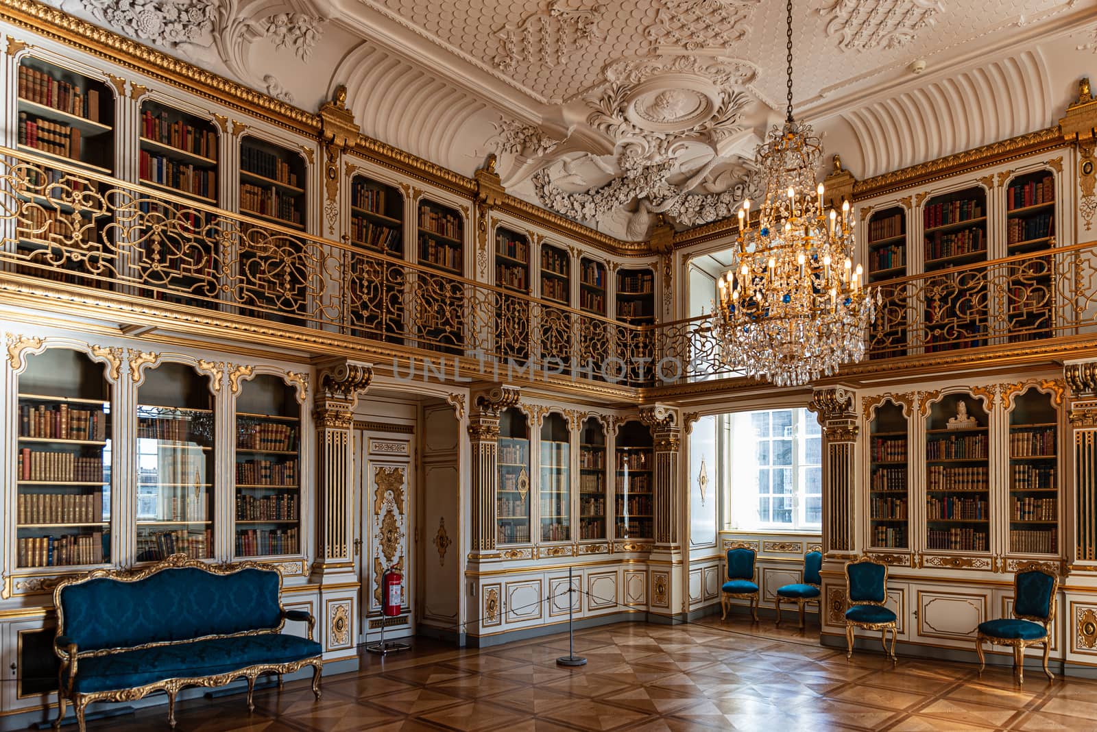 Interiors of the royal halls in the Christiansborg Palace in Cop by brambillasimone