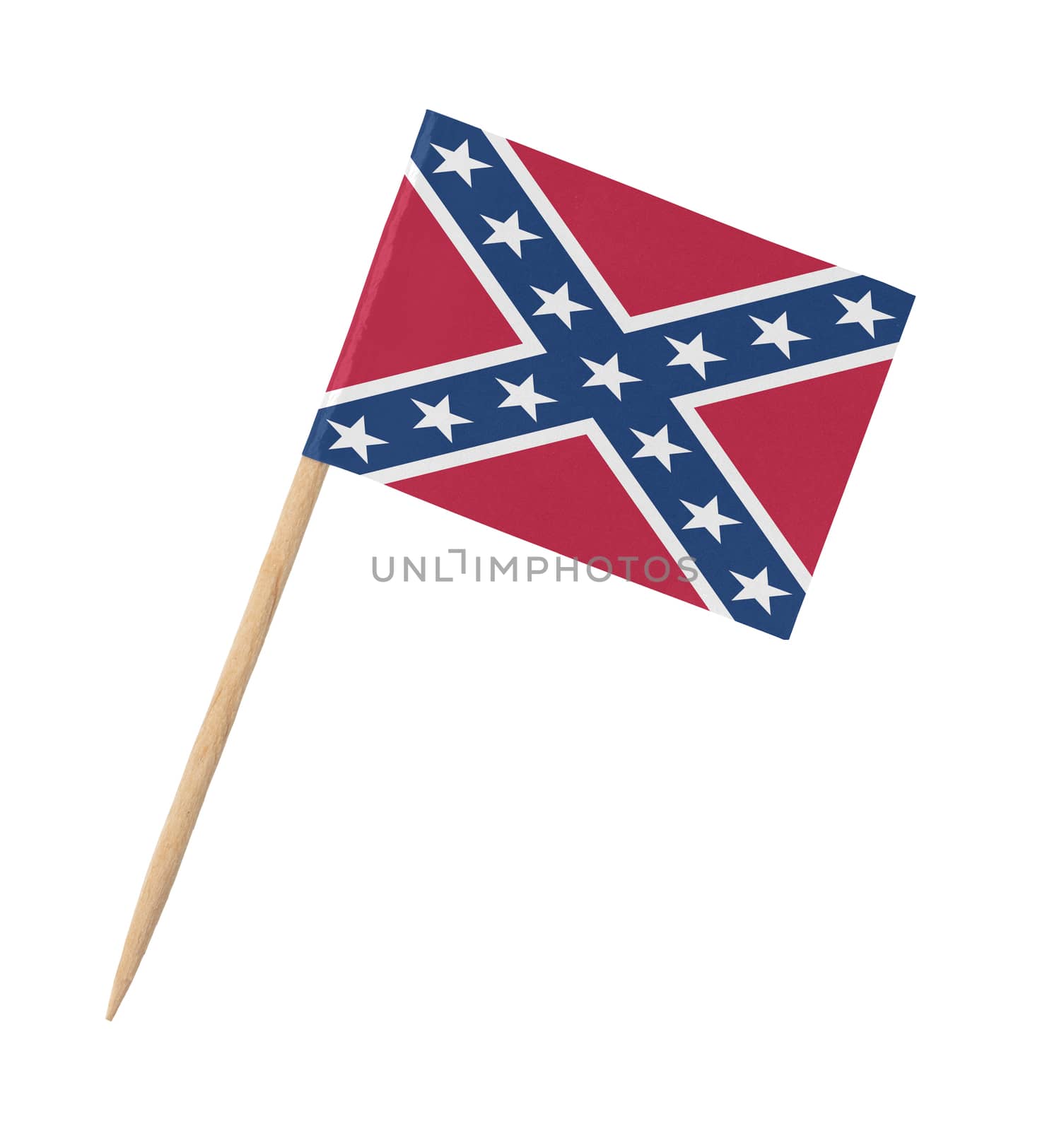 Small paper Confederate flag on wooden stick by michaklootwijk