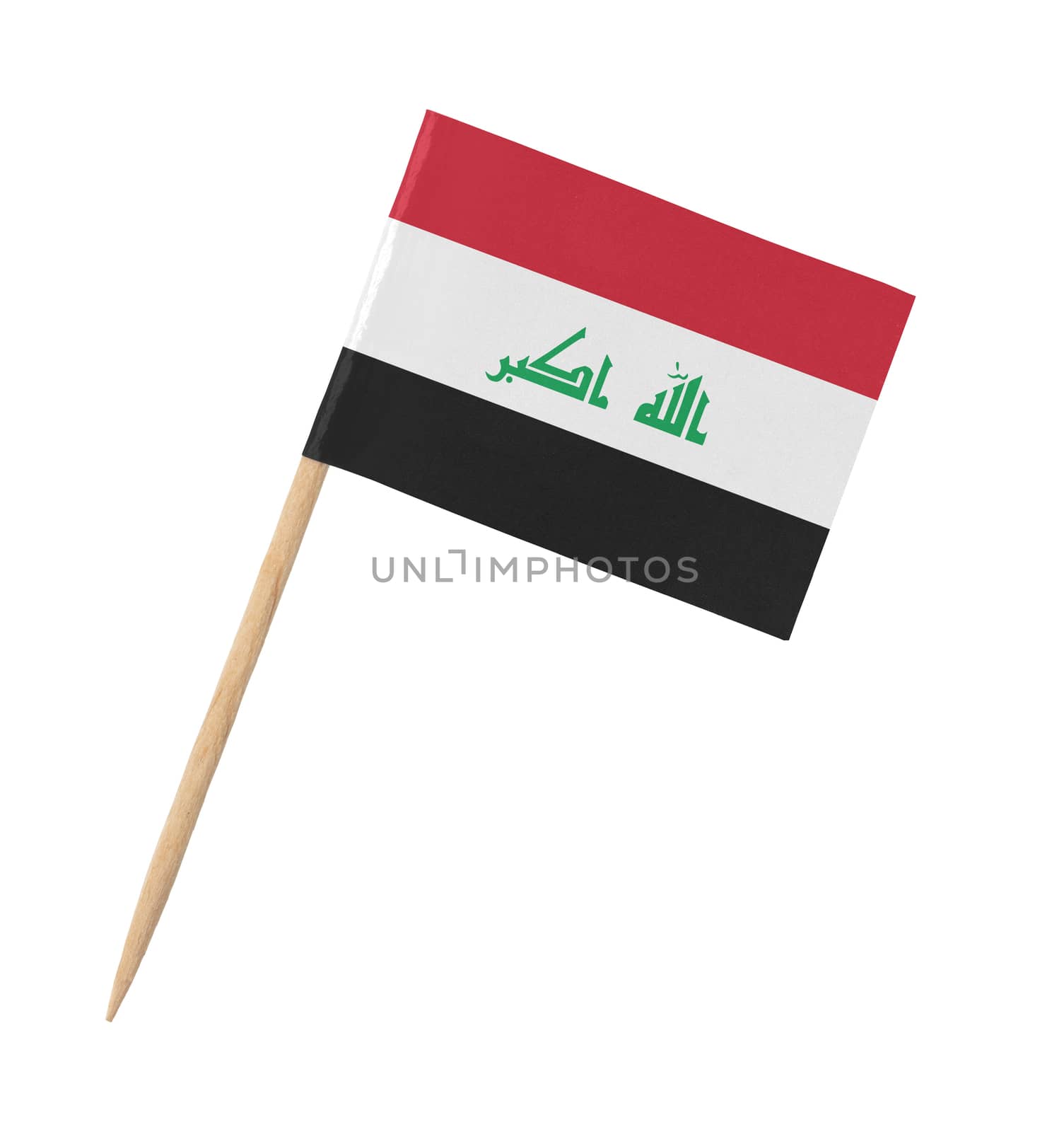 Small paper Iraqi flag on wooden stick by michaklootwijk