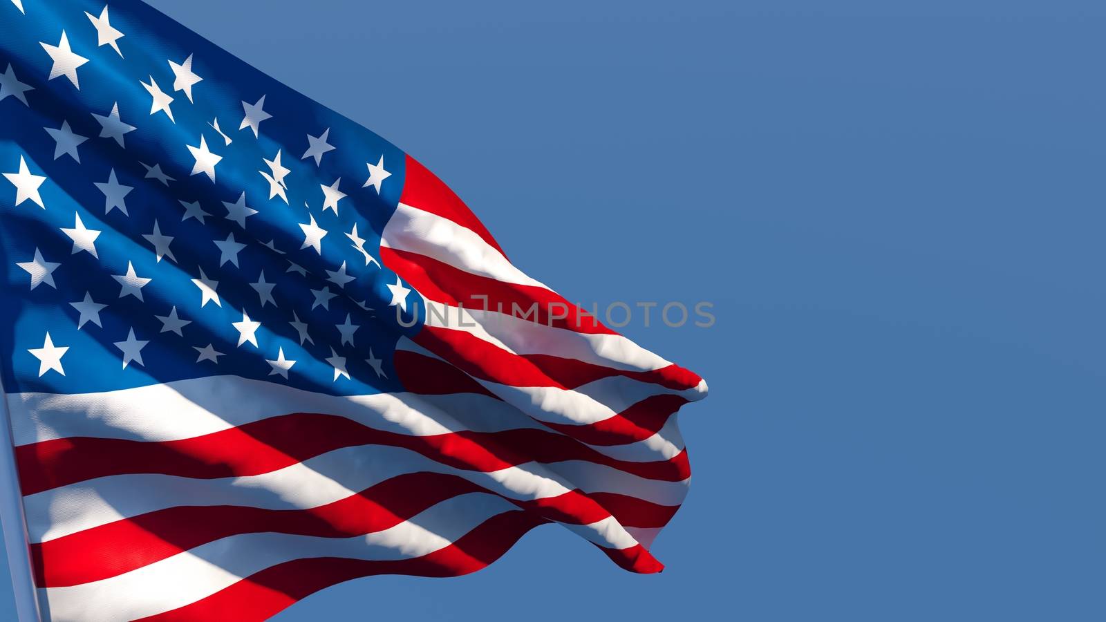 3d rendering of the national flag of the United States of America.