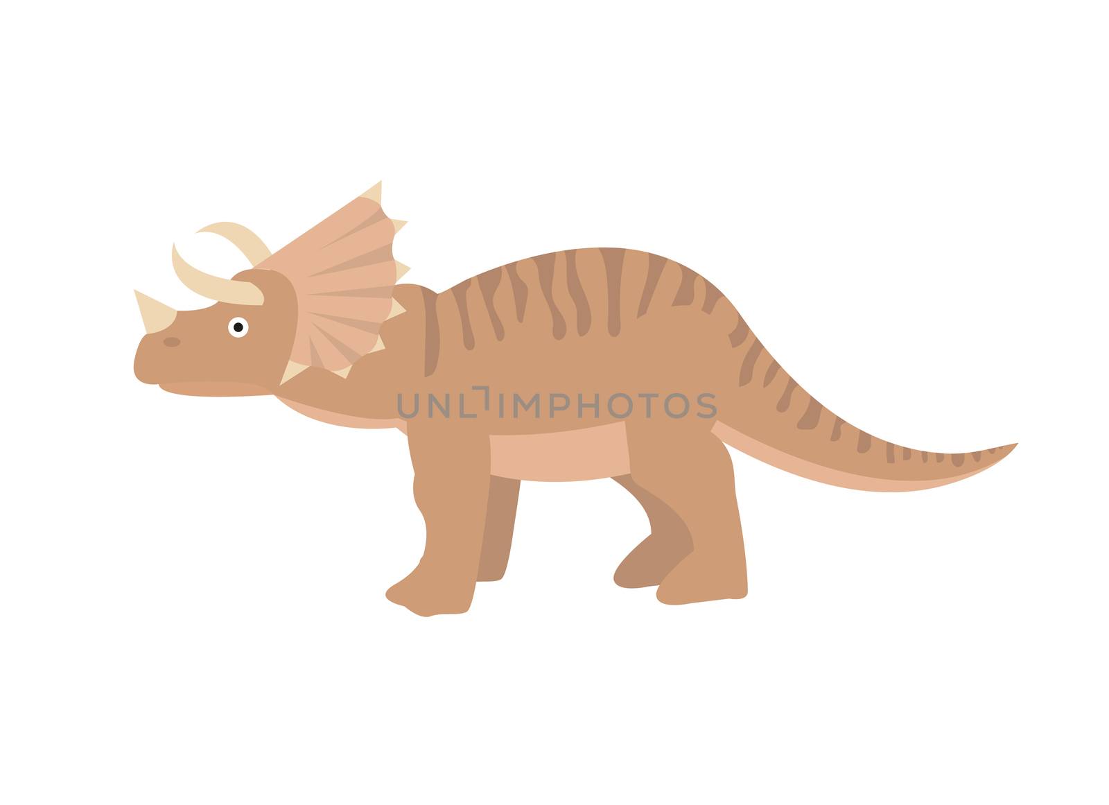 Triceratops icon flat style. Isolated on white background. illustration.