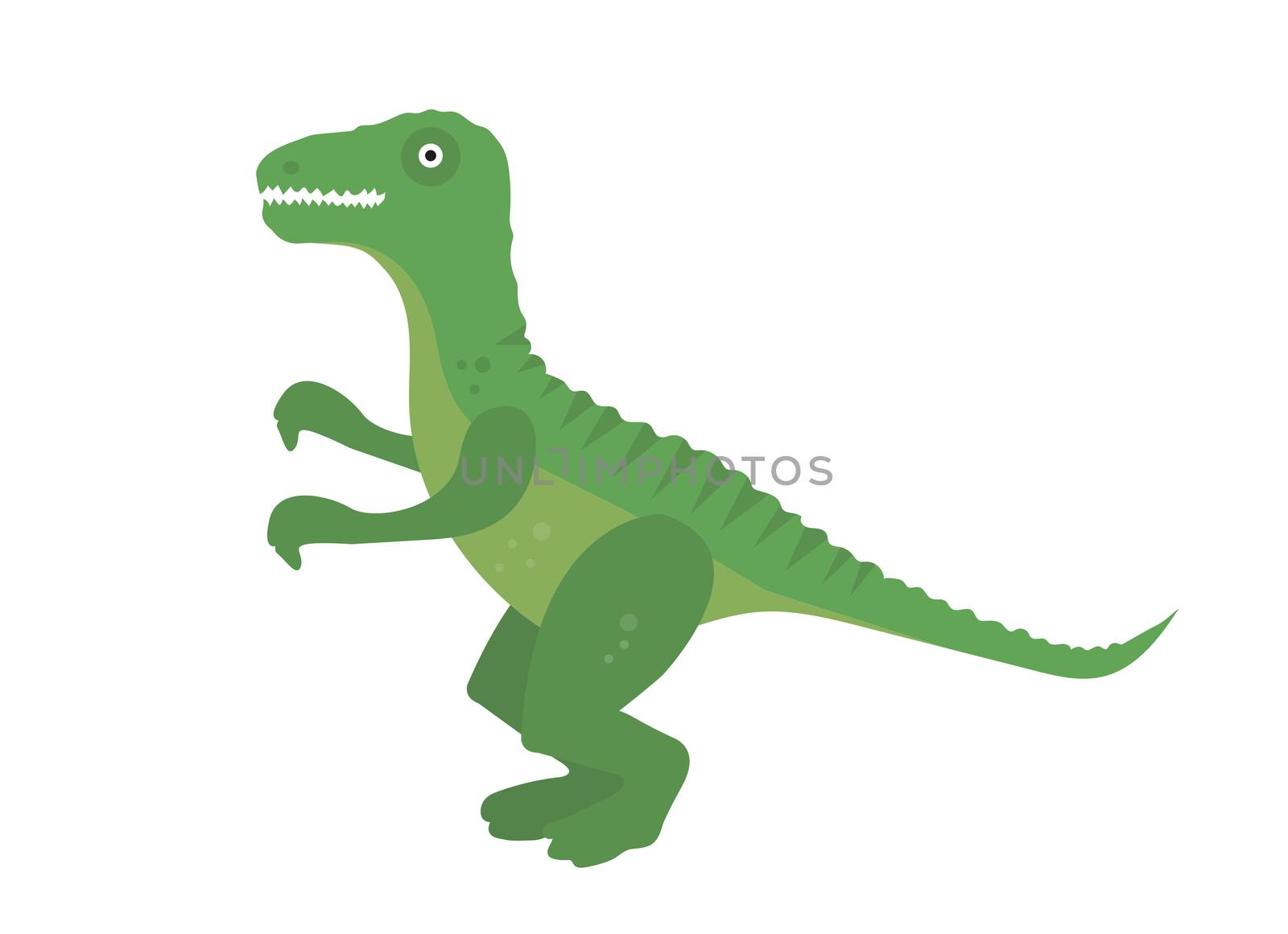Tyrannosaurus flat style icon. Isolated on white background. illustration.