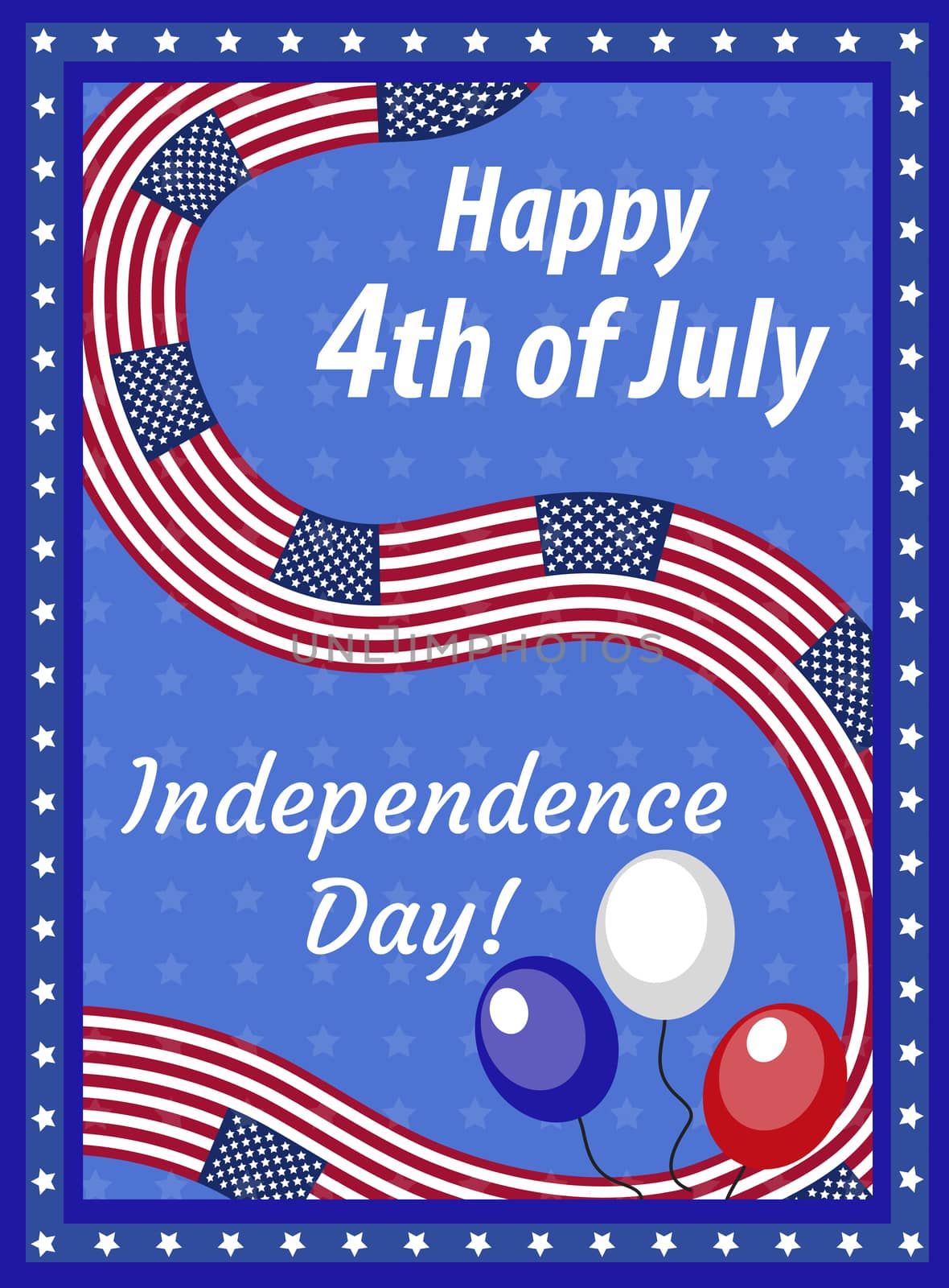 Happy 4th july greeting card, poster. American Independence Day template for your design. illustration by lucia_fox
