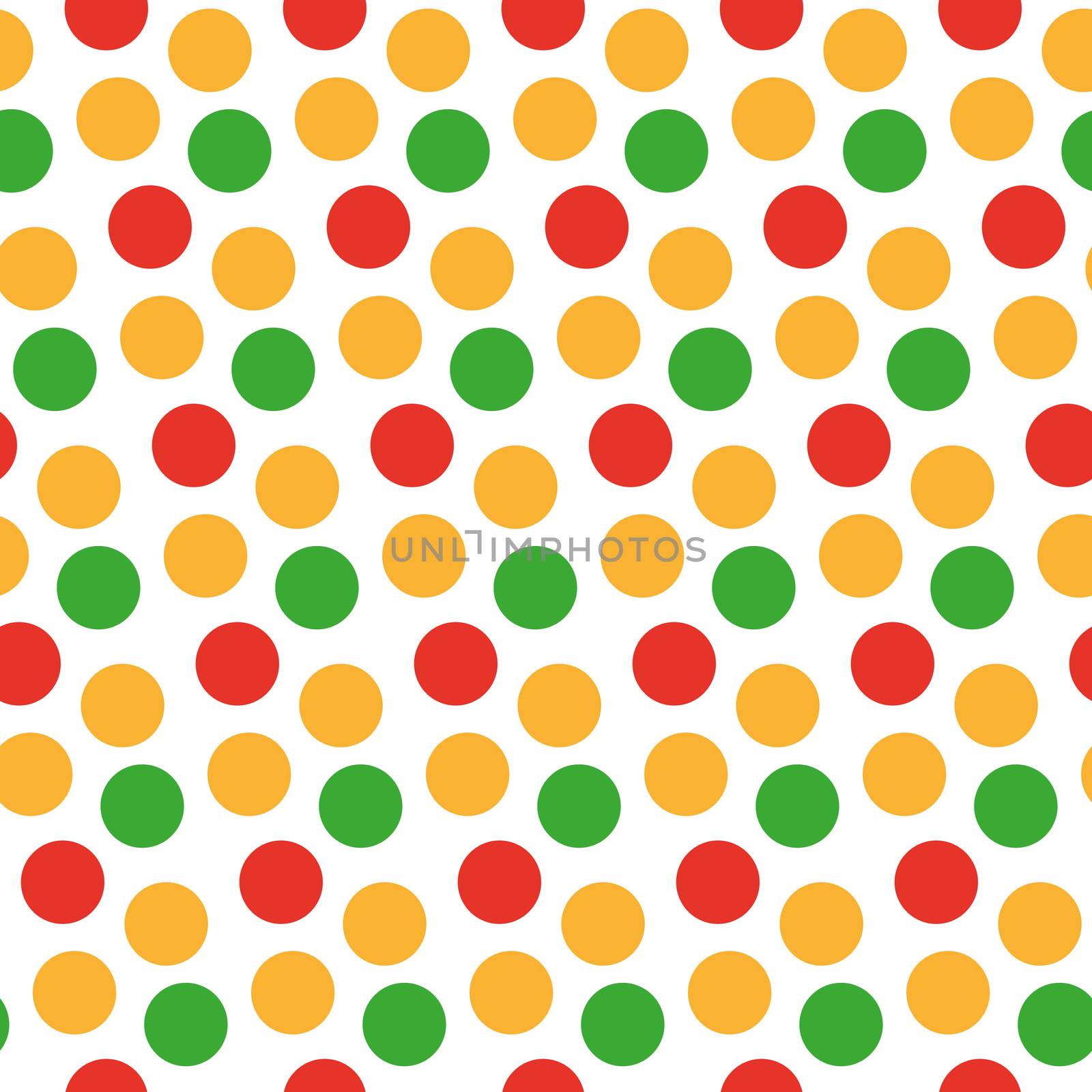 Kids seamless pattern with polka dots. Bright festive background, texture with circles. illustration. by lucia_fox