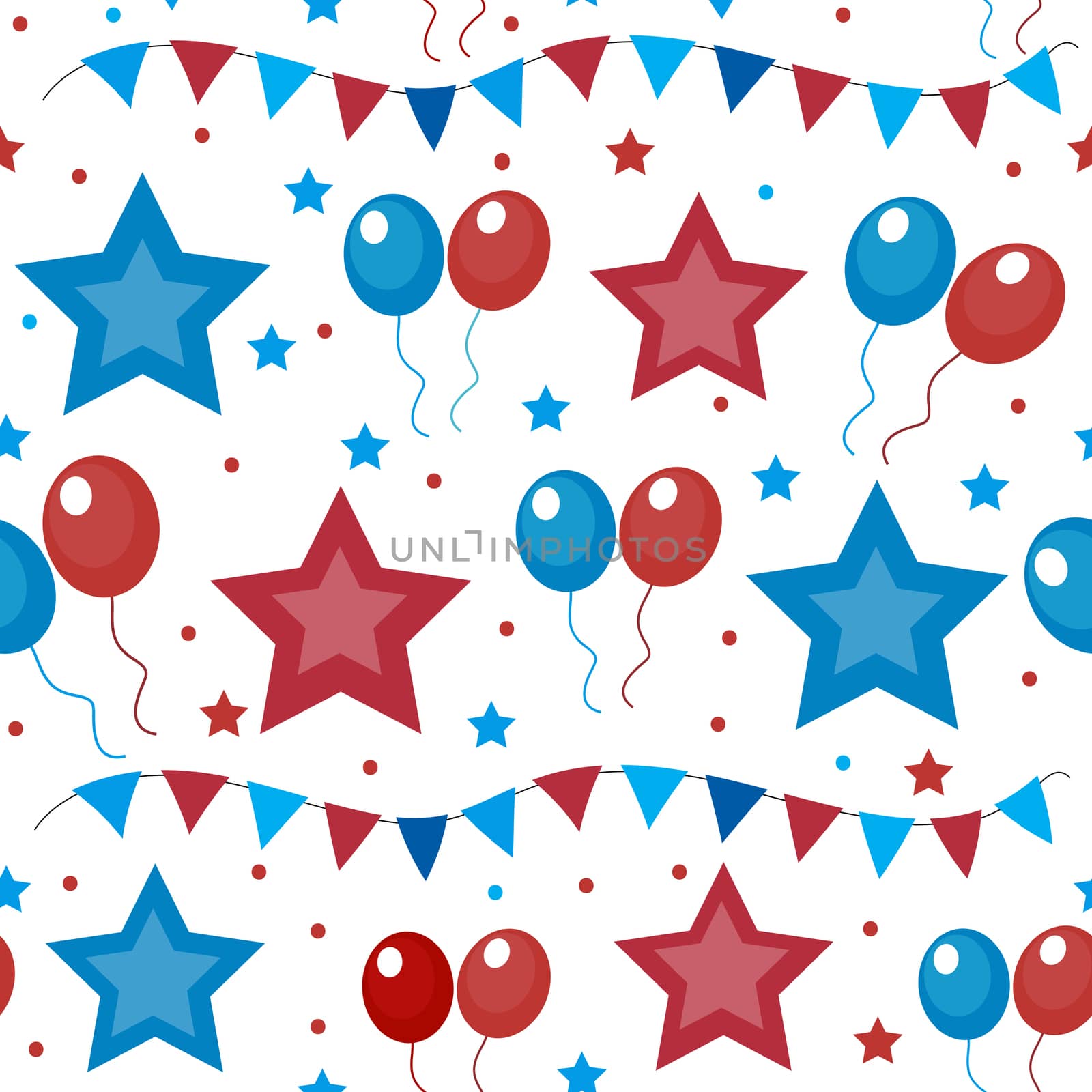 American USA flag seamless patterns. Independence Day, July 4 concept, repeating texture, endless background. illustration
