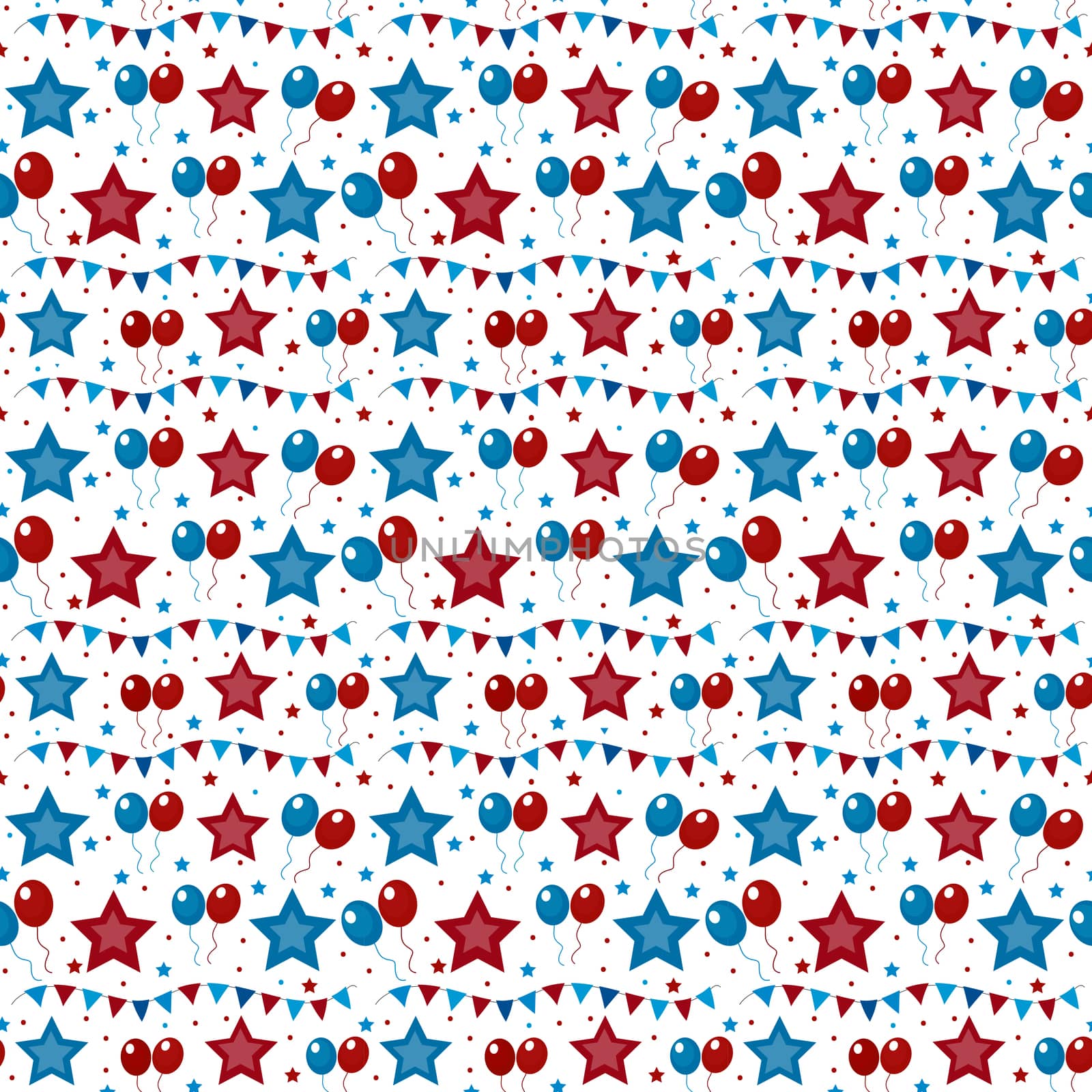 American USA flag seamless patterns. Independence Day, July 4 concept, repeating texture, endless background. illustration. by lucia_fox