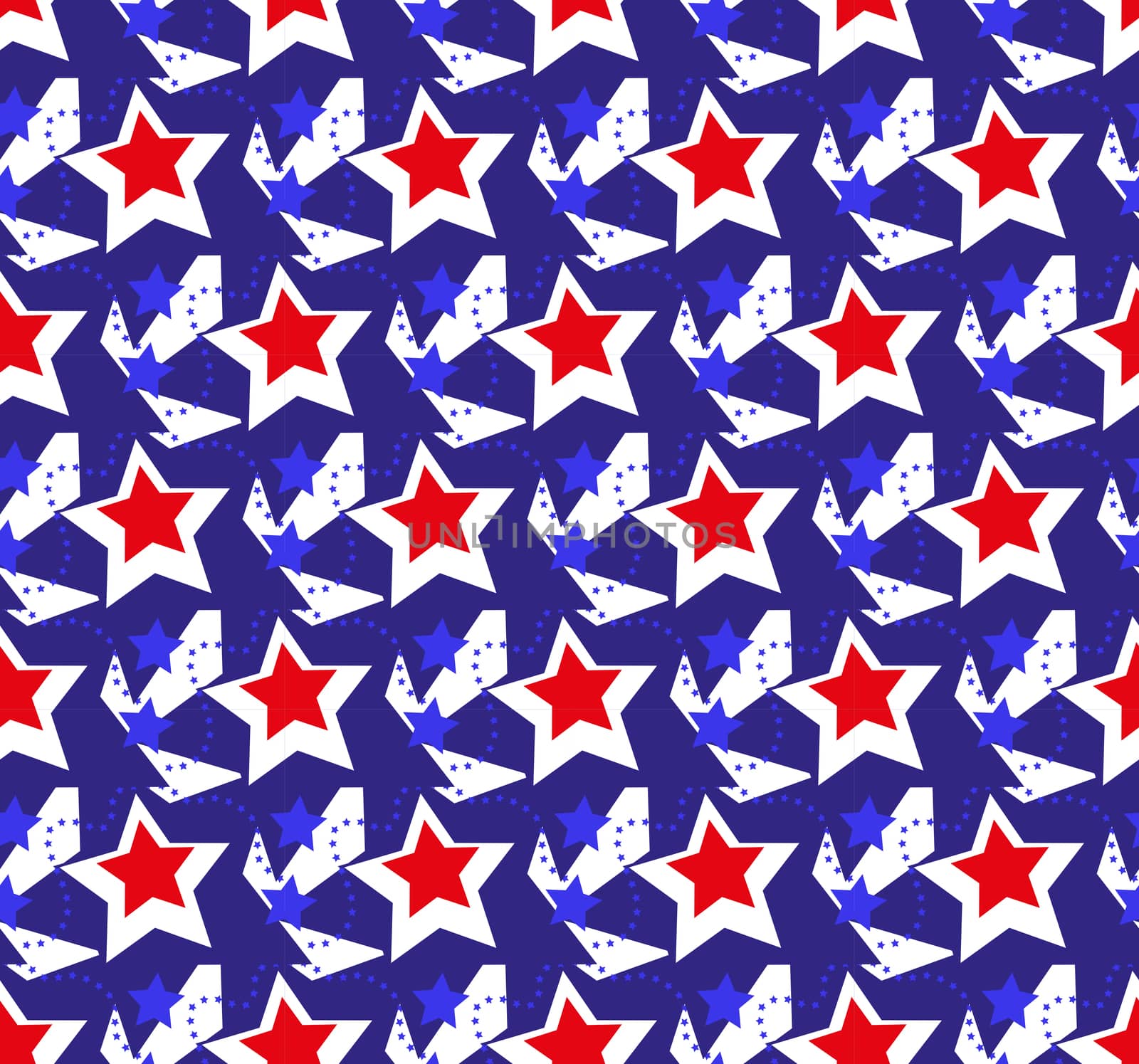 American USA flag seamless patterns. Independence Day, July 4 concept, repeating texture, endless background. illustration. by lucia_fox