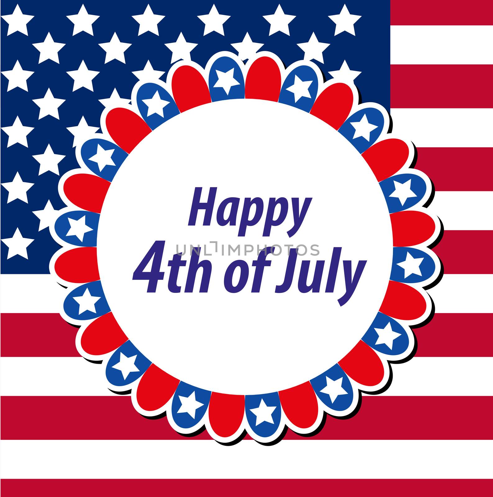 Happy 4th july greeting card, poster. American Independence Day template for your design. illustration. by lucia_fox