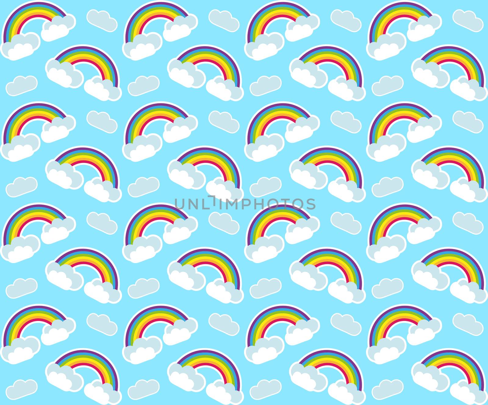 Rainbow seamless pattern. Colorful children s endless background, repeating texture. illustration