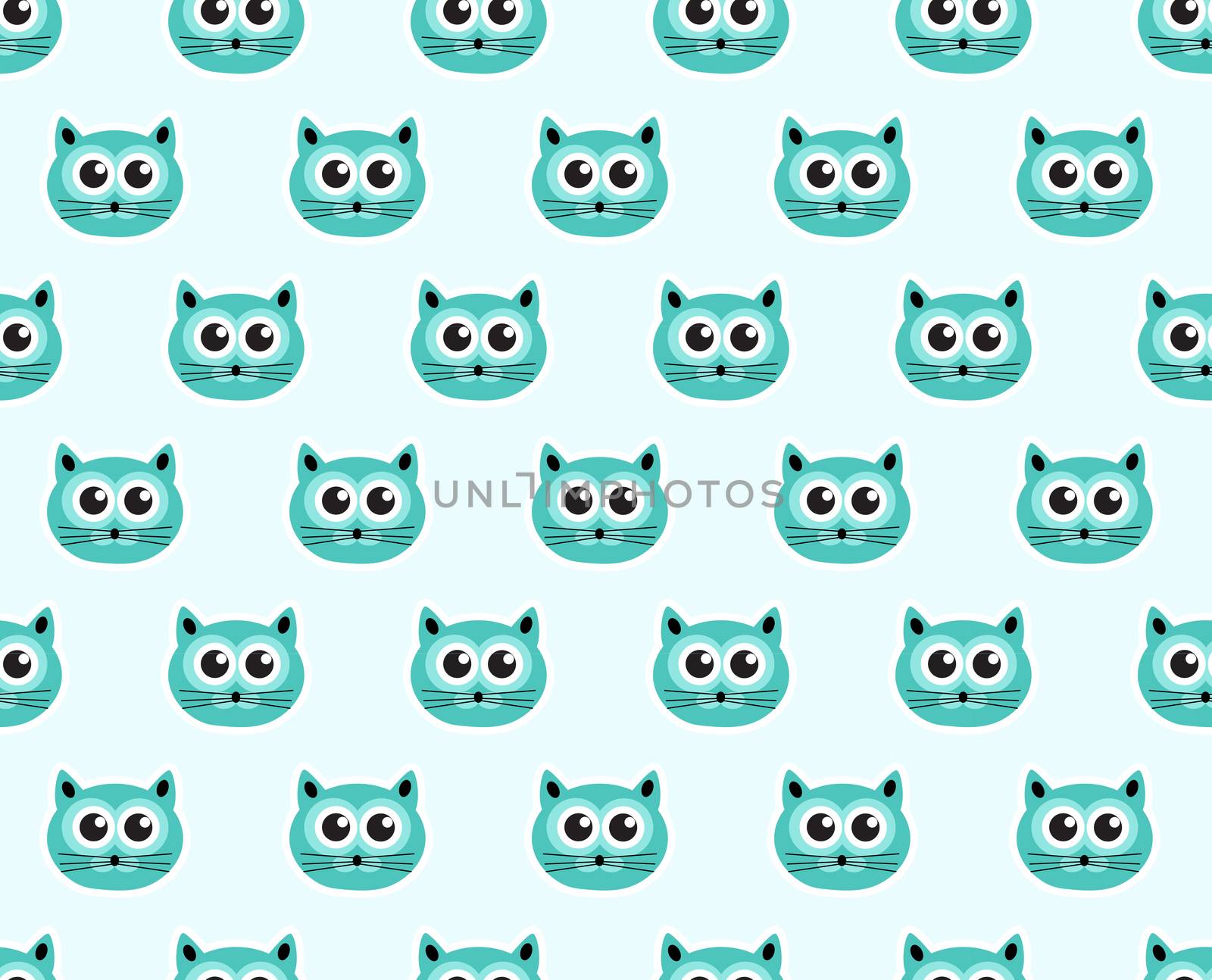 Cat seamless pattern. Fashionable modern endless background, repeating texture. illustration