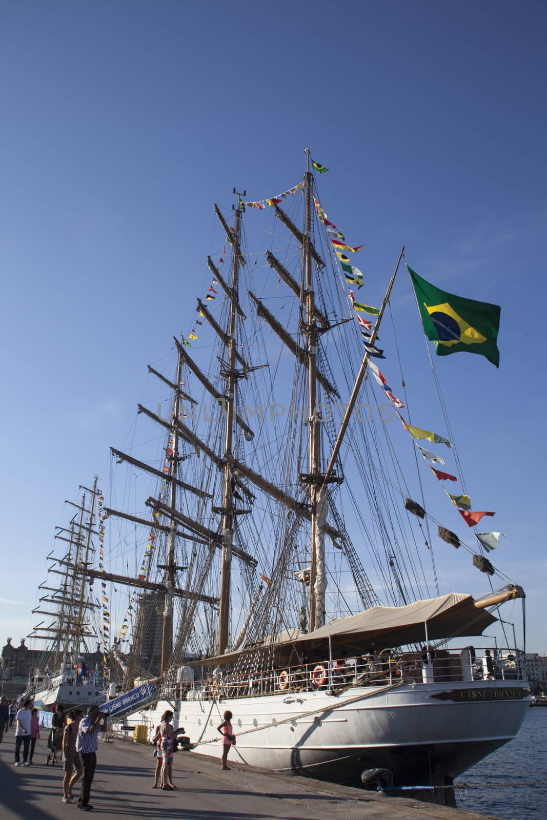 Barcelona, Spain - 19 October 2013: Cisne Branco on Tall Ship festival in Barcelona