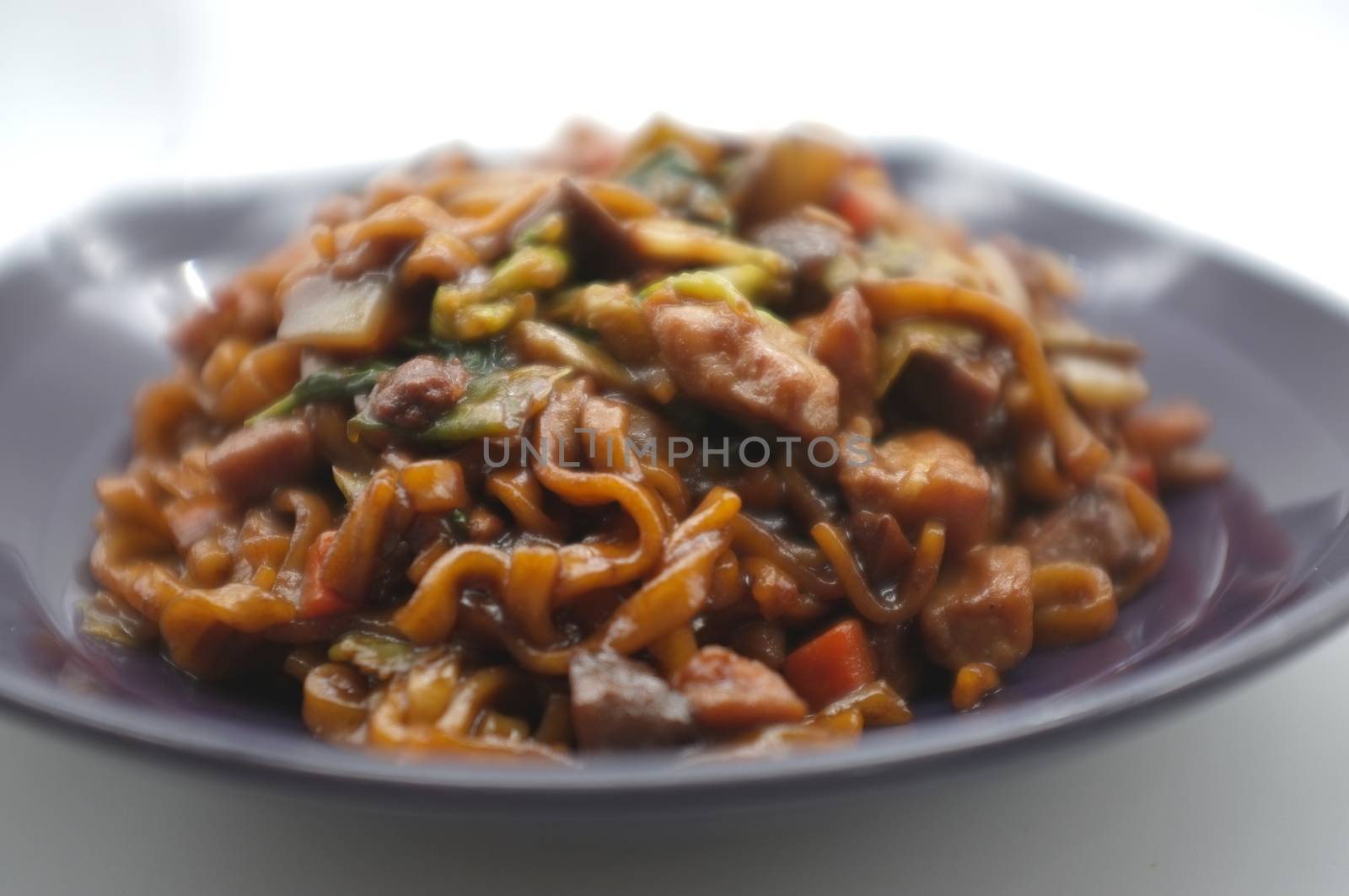 Korean Black bean noodle or jajangmyeon - noodle with black sauce
