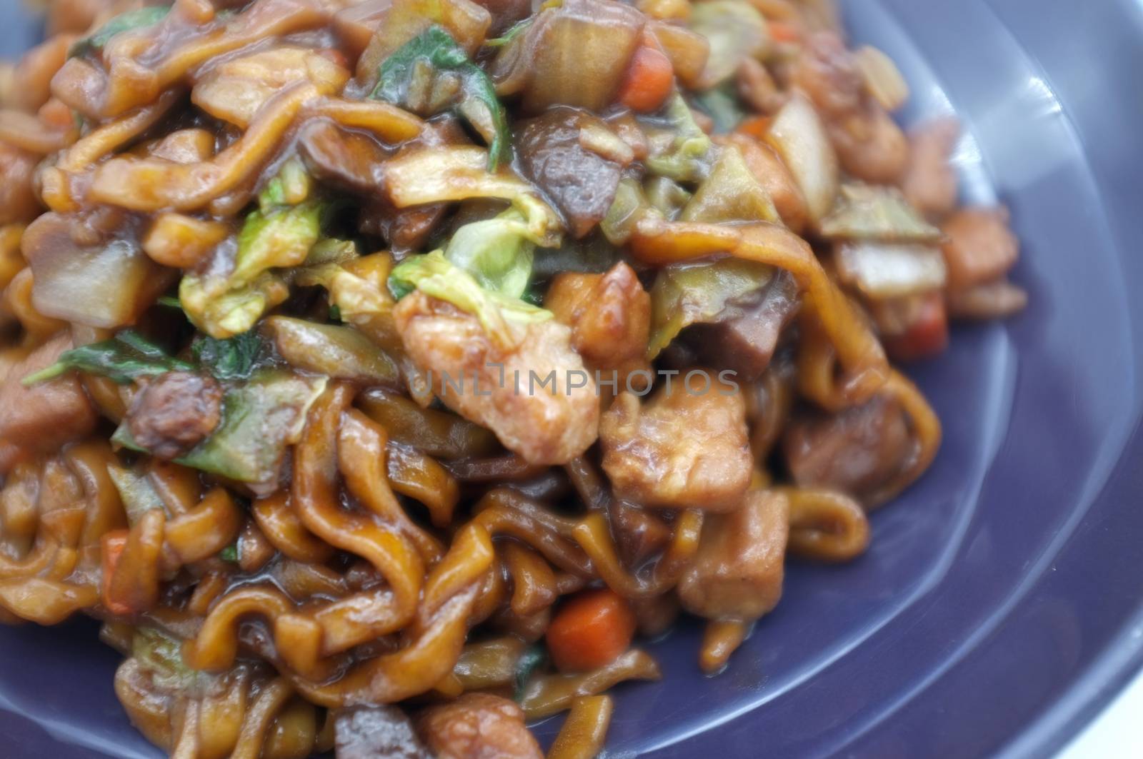Korean Black bean noodle or jajangmyeon - noodle with black sauce