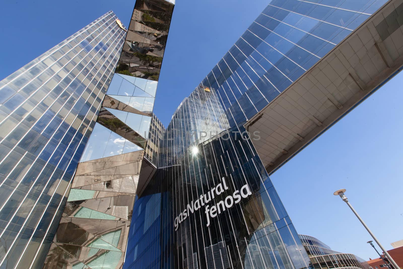 Barcelona, Spain - 4 July 2014: Gas Natural Building, also known as Mare Nostrum Tower office skyscraper