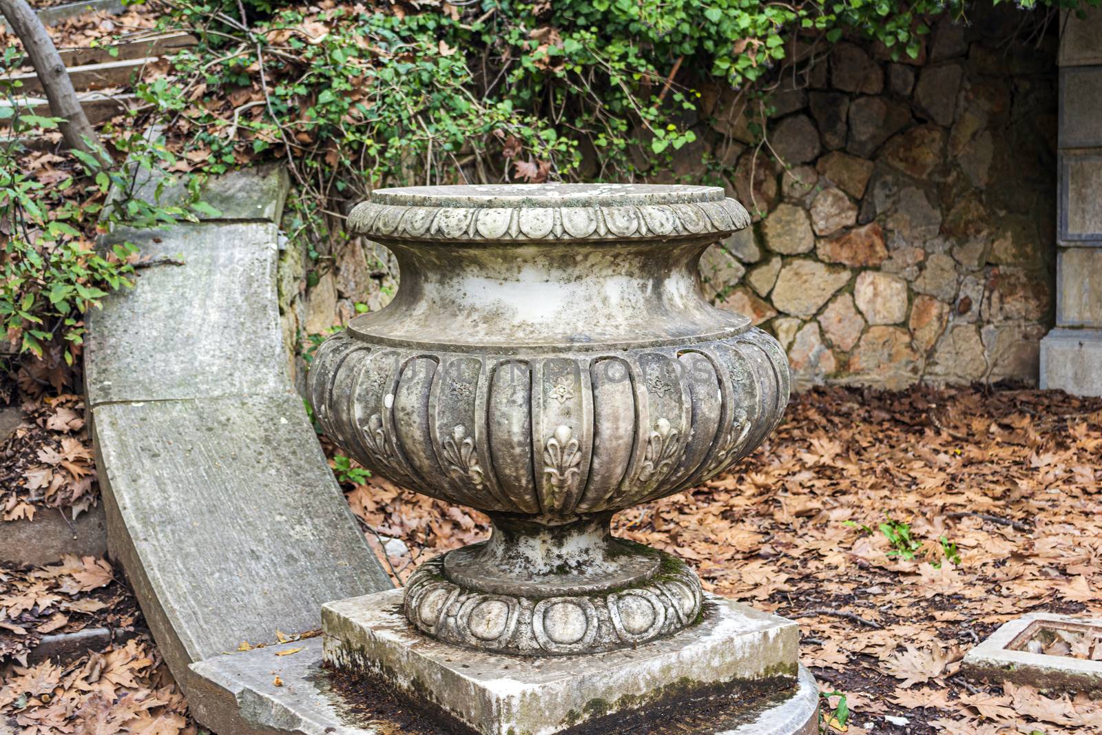 Tatoi Palace ruins in Greece. Tatoi is located 27 km from Athens and was the summer palace of the former Greek Royal Family and the birthplace of King George II of Greece.