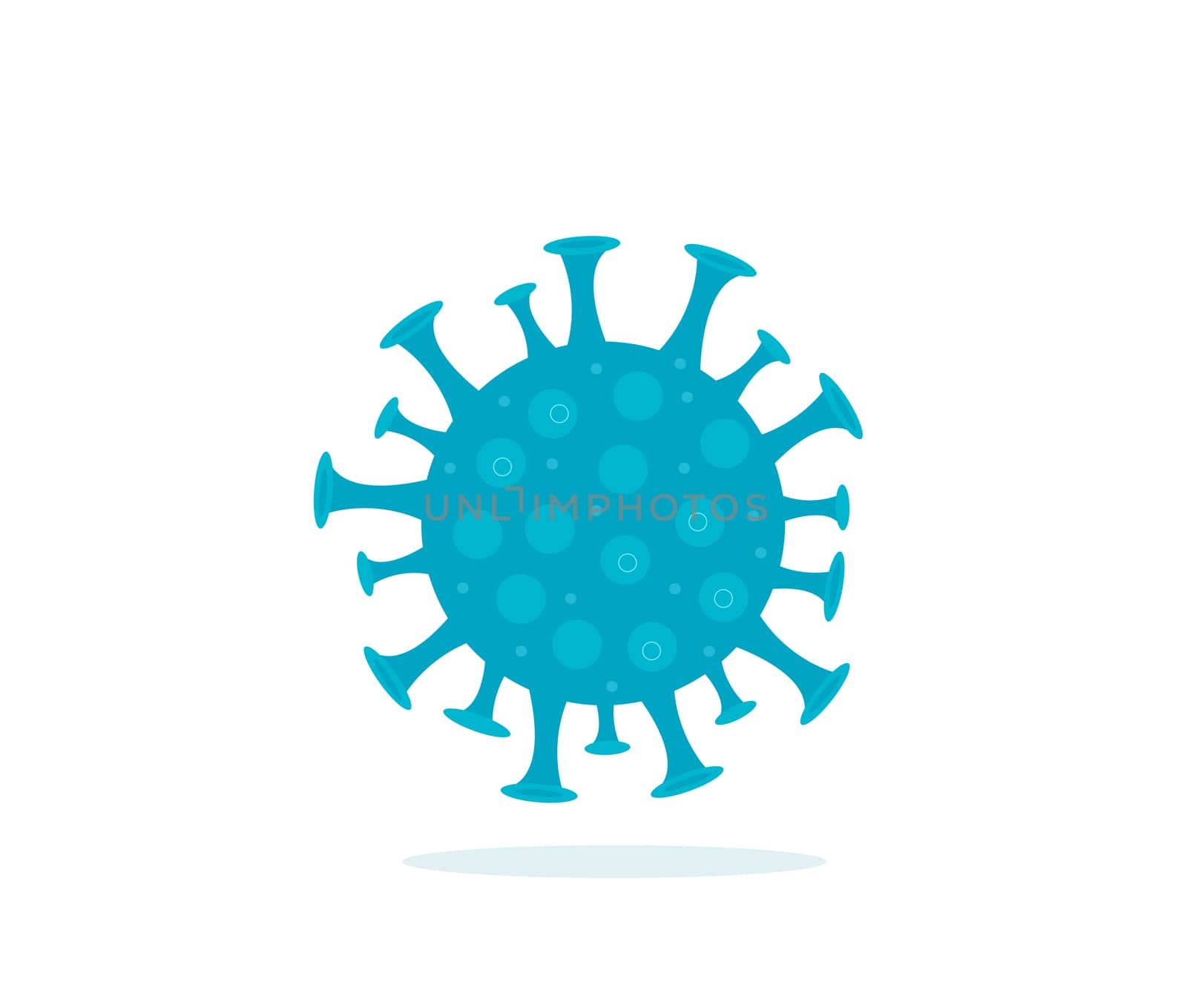 Coronavirus icon flat style. Dangerous pneumonia pandemic virus. Isolated on a white background. illustration by lucia_fox