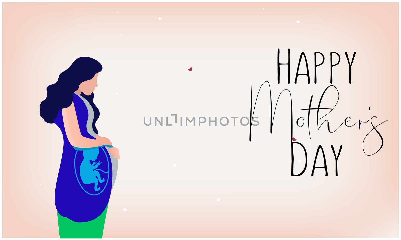 pregnant lady with baby in womb on mother day background by aanavcreationsplus