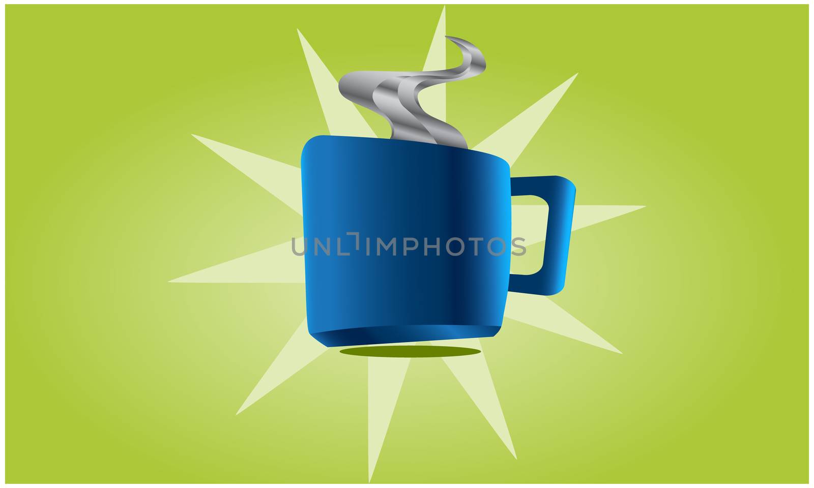 hot coffee mug on natural background