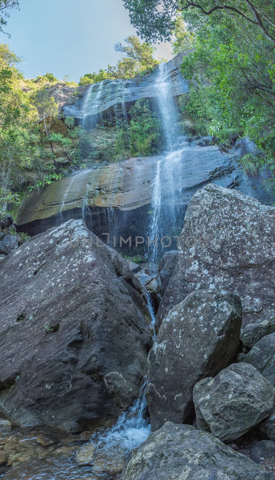 Lower Tiger Falls on Dooley Hills in the Drakensberg by dpreezg