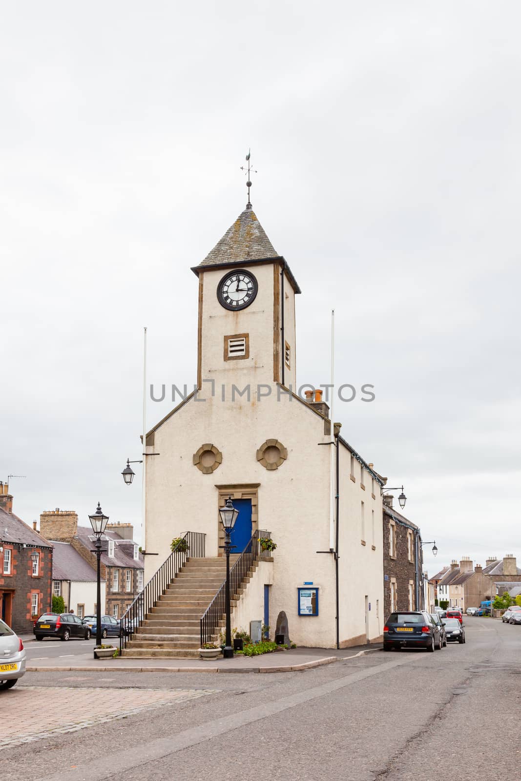 Lauder Town Hall, formerly a tollbooth, is pictured in Lauder town centre in the Scottish Borders.