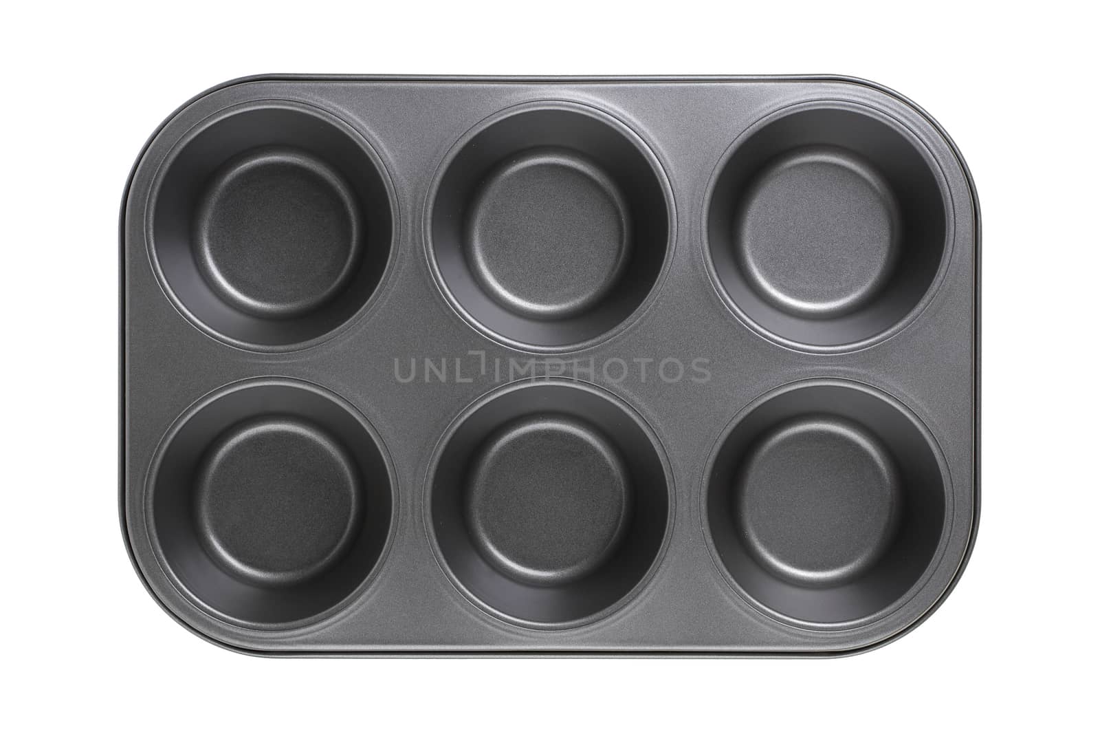 A cupcake baking tray on white with clipping path