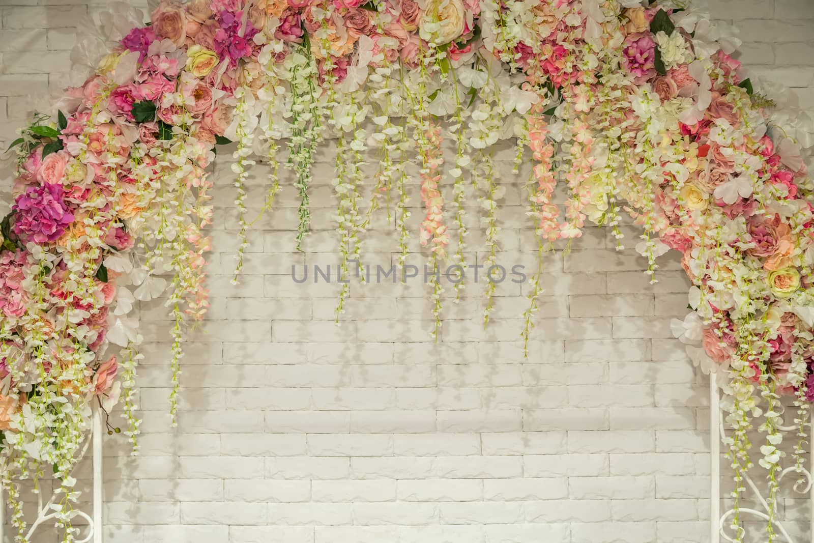 Wedding arch with flowers for the wedding ceremony. by sveter