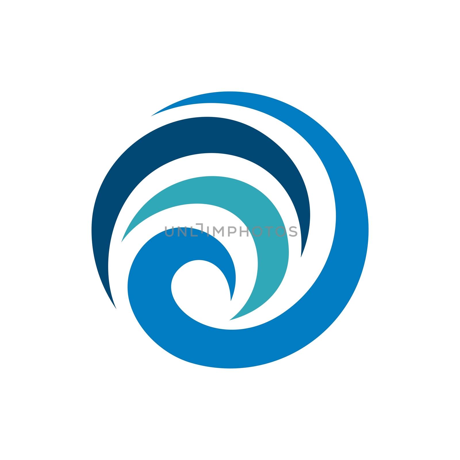 Abstract Blue Swirl Tribal Sphere Logo Template Illustration Design. Vector EPS 10.