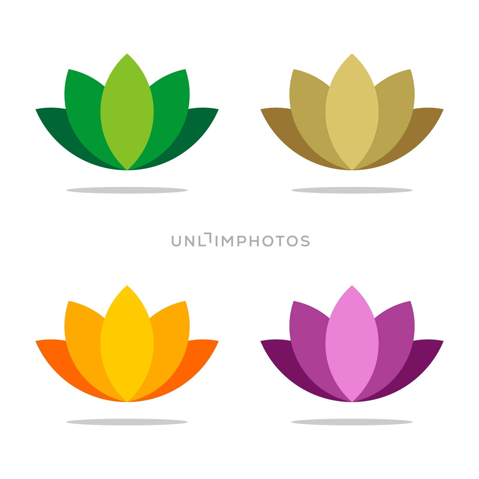 Set Colorful Ornamental Flower vector logo template Illustration Design. Vector EPS 10. by soponyono